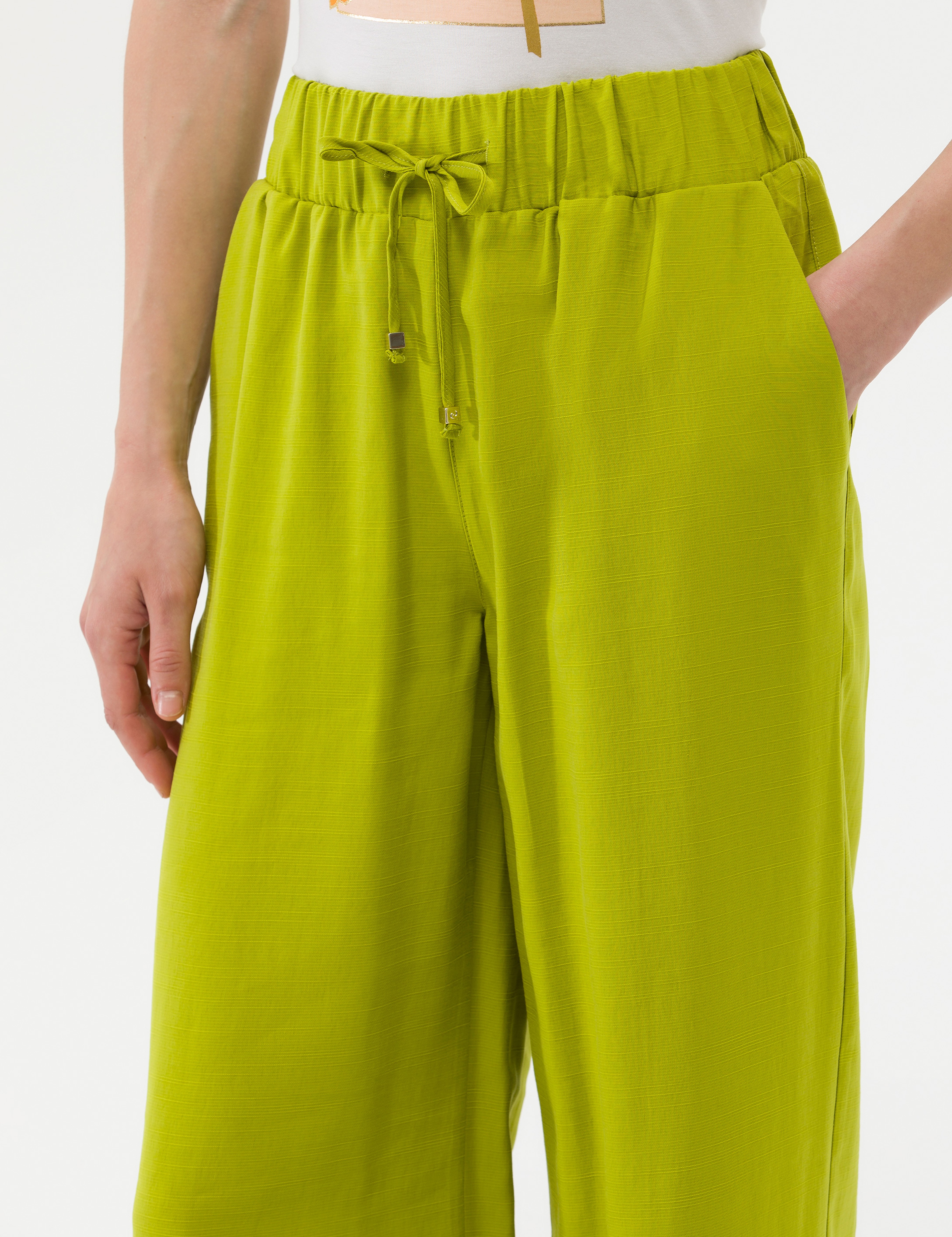 Yeşil Elastik Belli Loose Fit Pantolon - Image 5