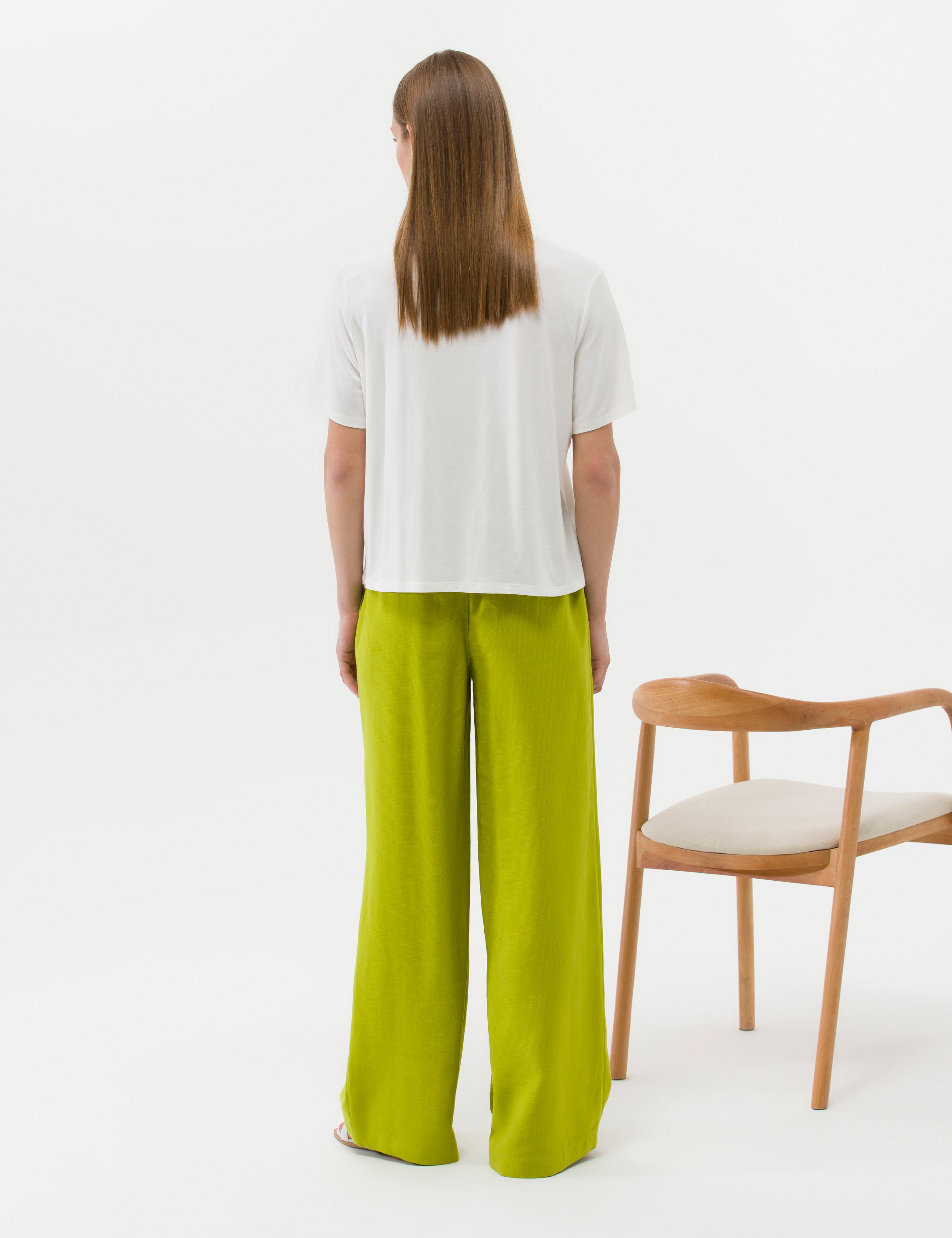 Yeşil Elastik Belli Loose Fit Pantolon - Image 4