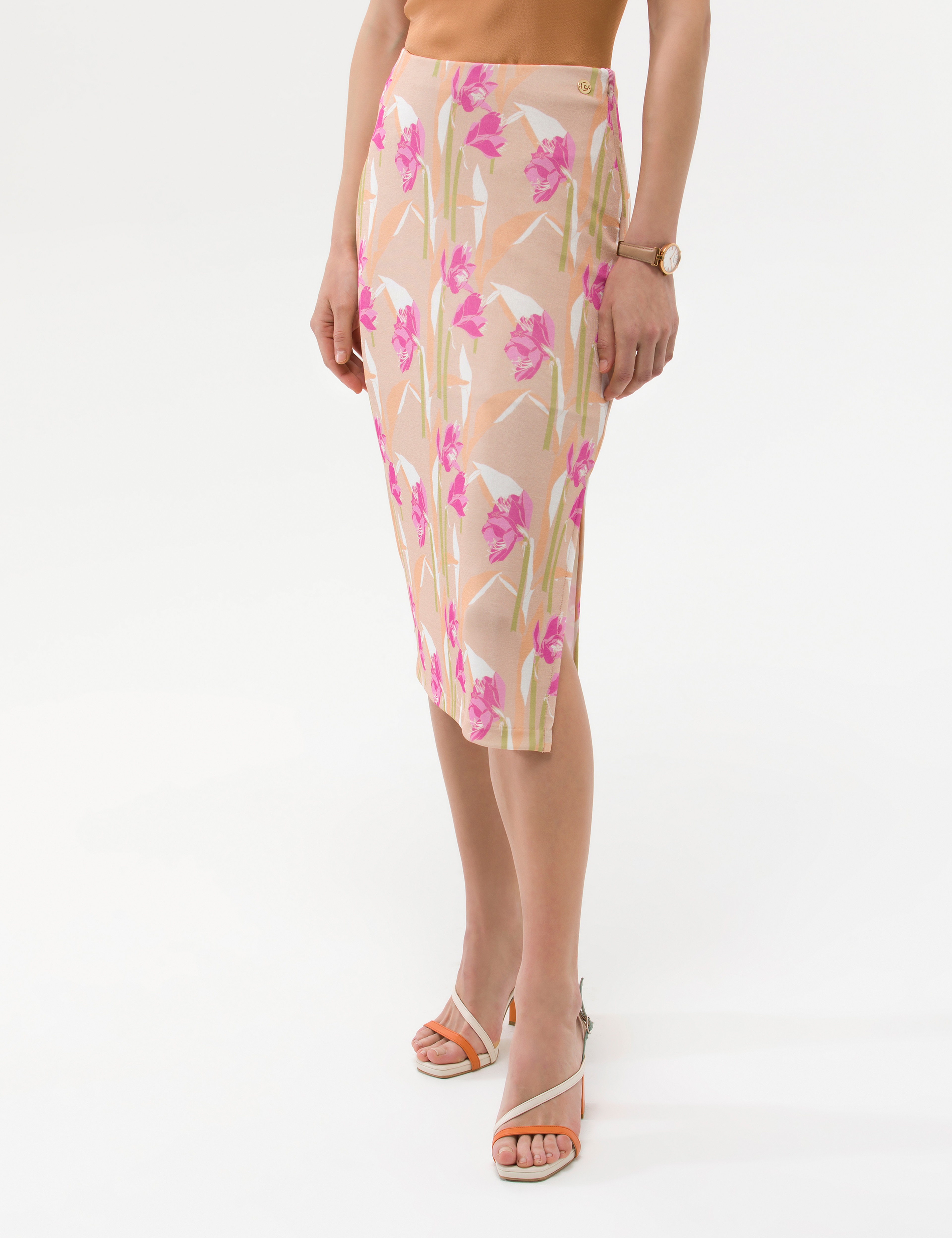 Camel Slim Fit Örme Etek - Image 2