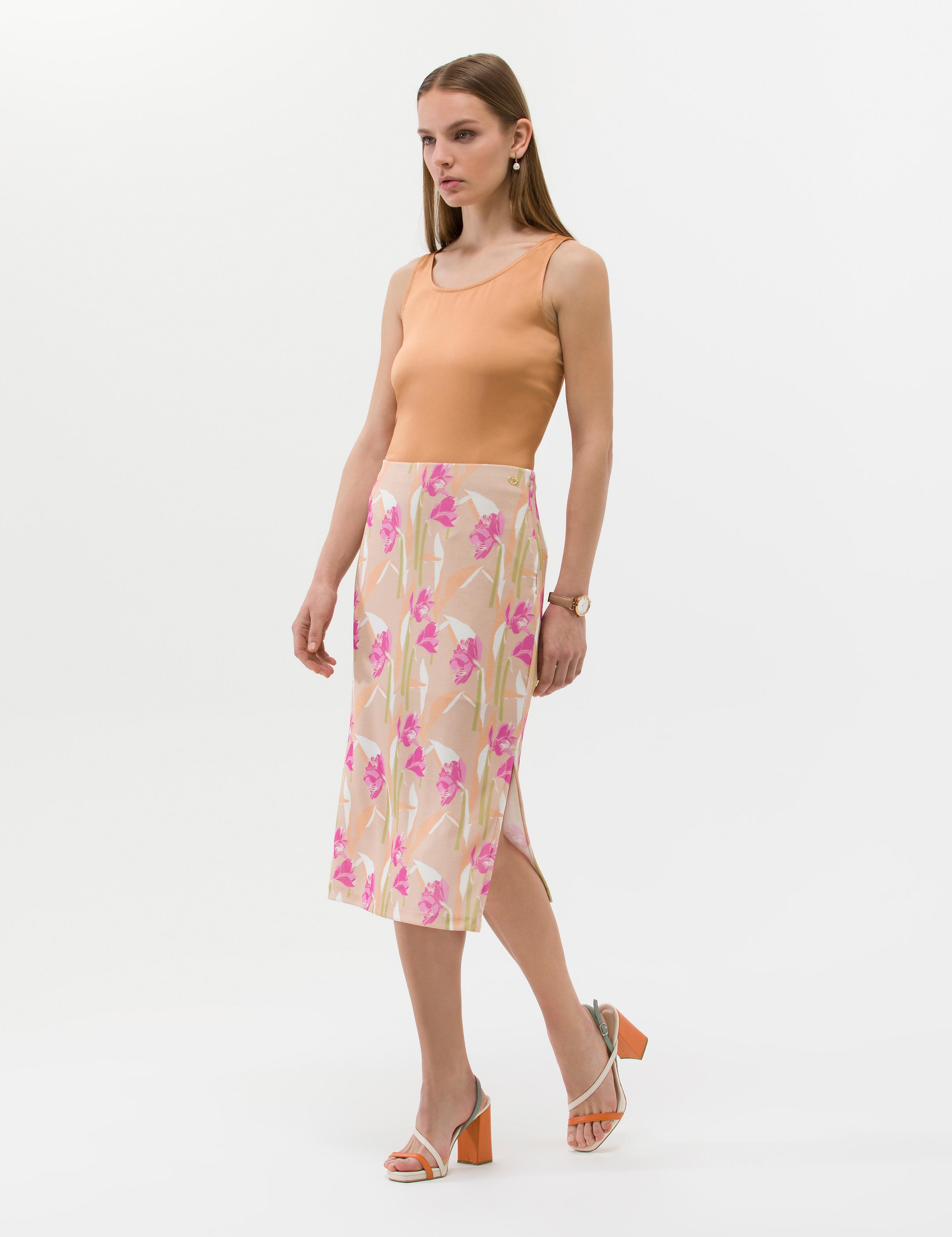 Camel Slim Fit Örme Etek