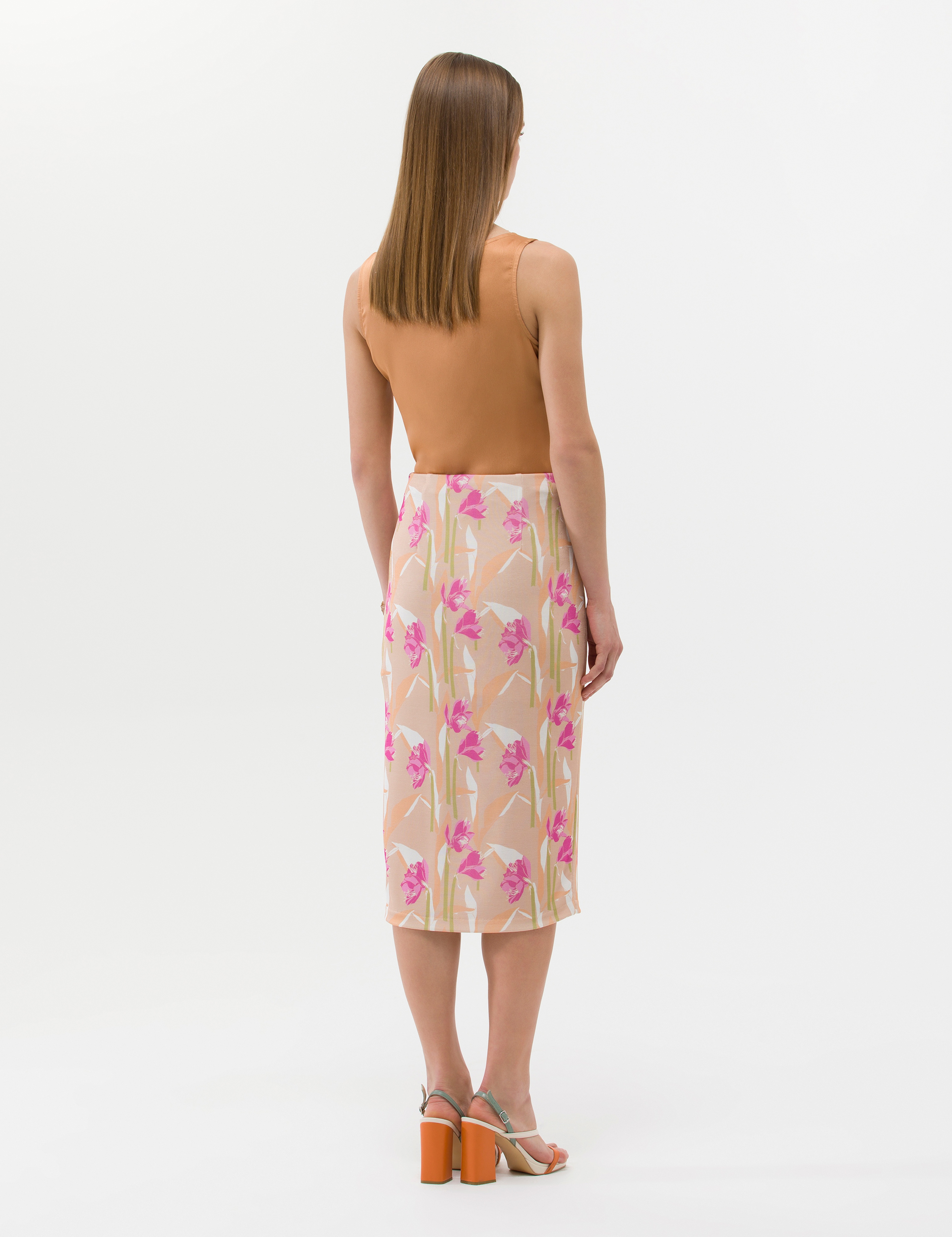 Camel Slim Fit Örme Etek - Image 4