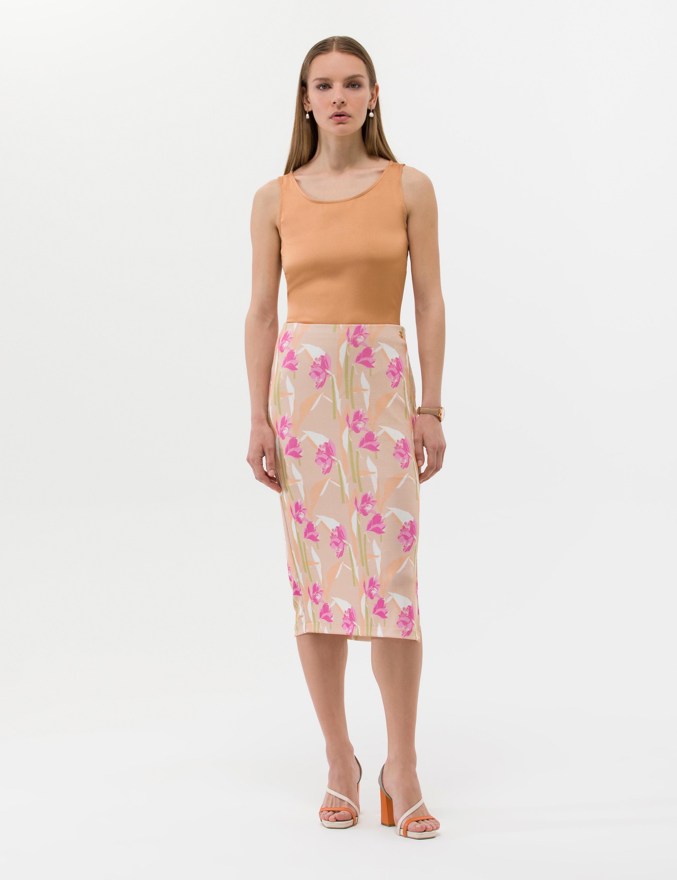 Camel Slim Fit Örme Etek