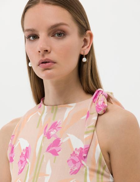 Kahverengi Kolsuz Comfort Fit Bluz - 50263716003