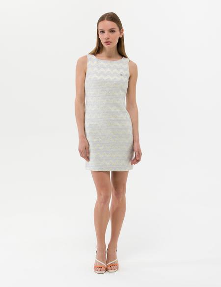 Ekru Slim Fit Dokuma Elbise - 50265987002