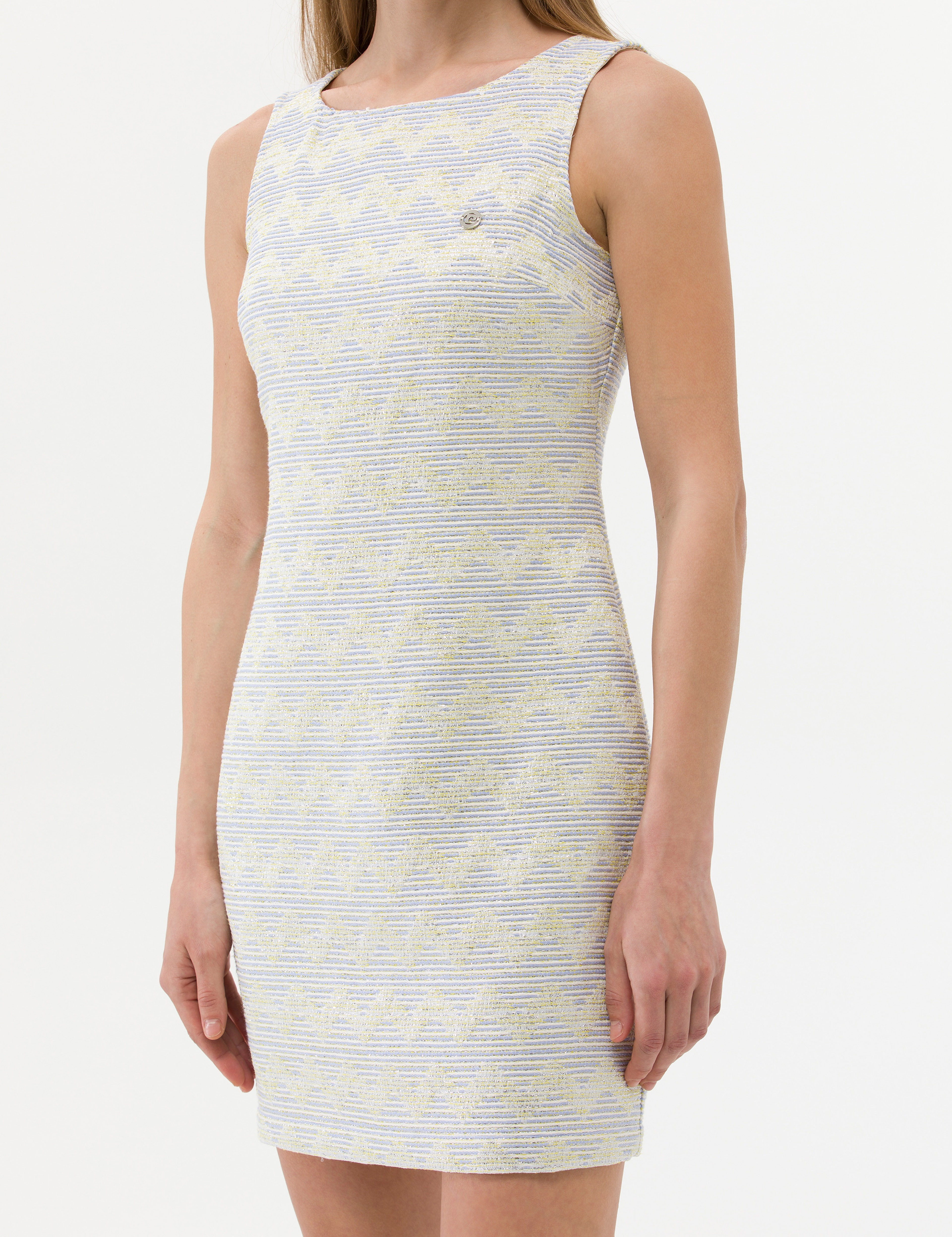 Ekru Slim Fit Dokuma Elbise - Image 6