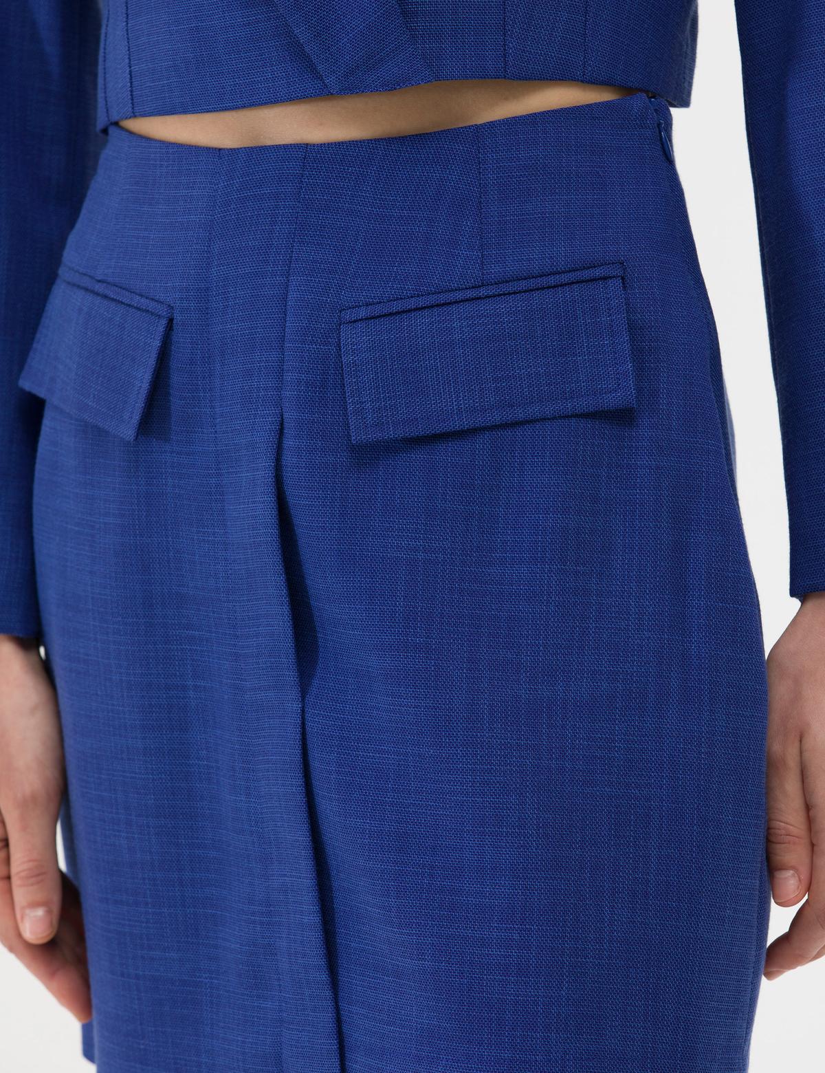 İndigo A Kesim Dokuma Etek - 50269105011