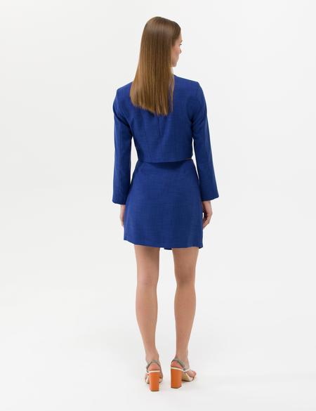 İndigo A Kesim Dokuma Etek - 50269105011