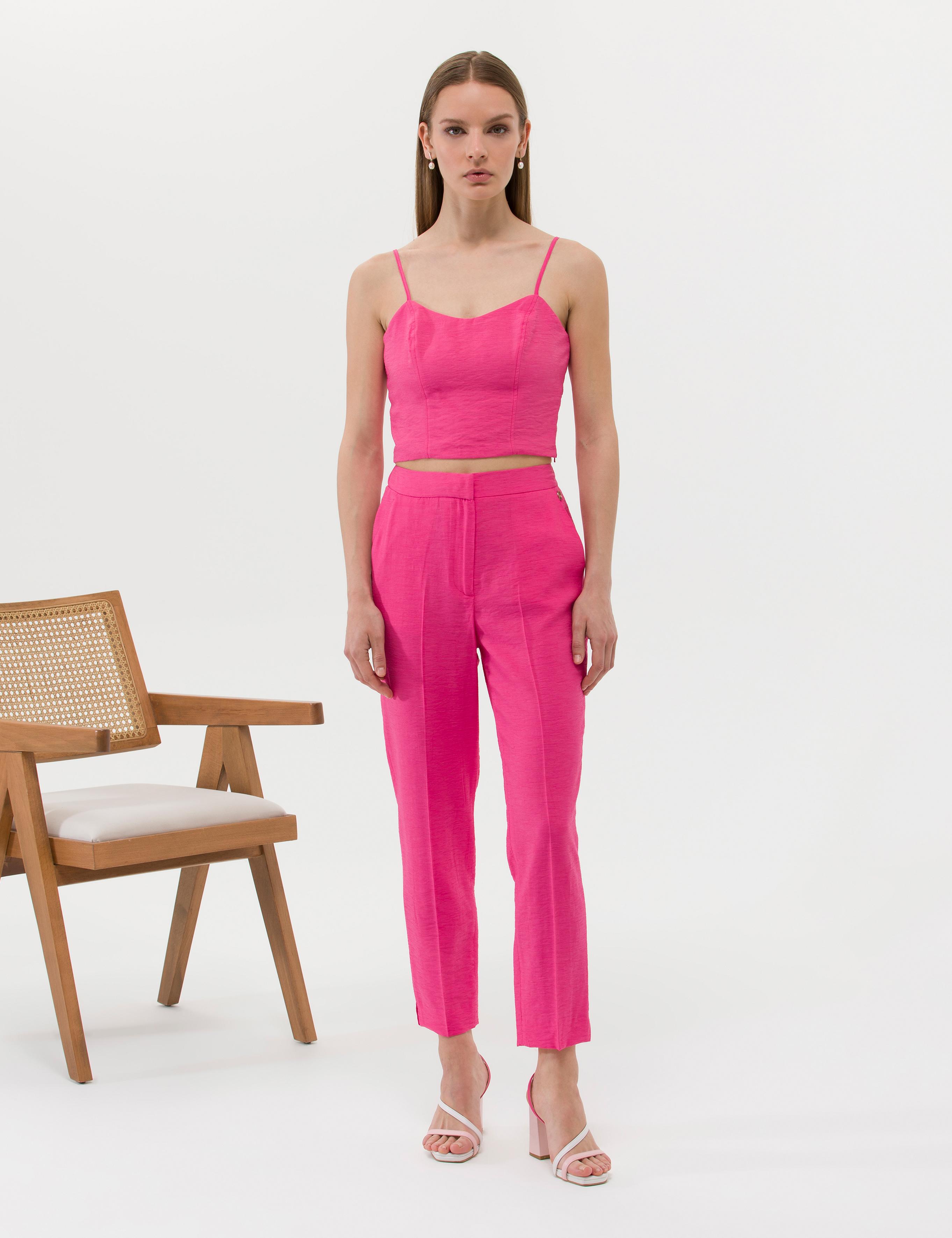 Fuşya Kumaş Pantolon