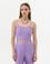 Mor Crop Top Kolsuz Bluz