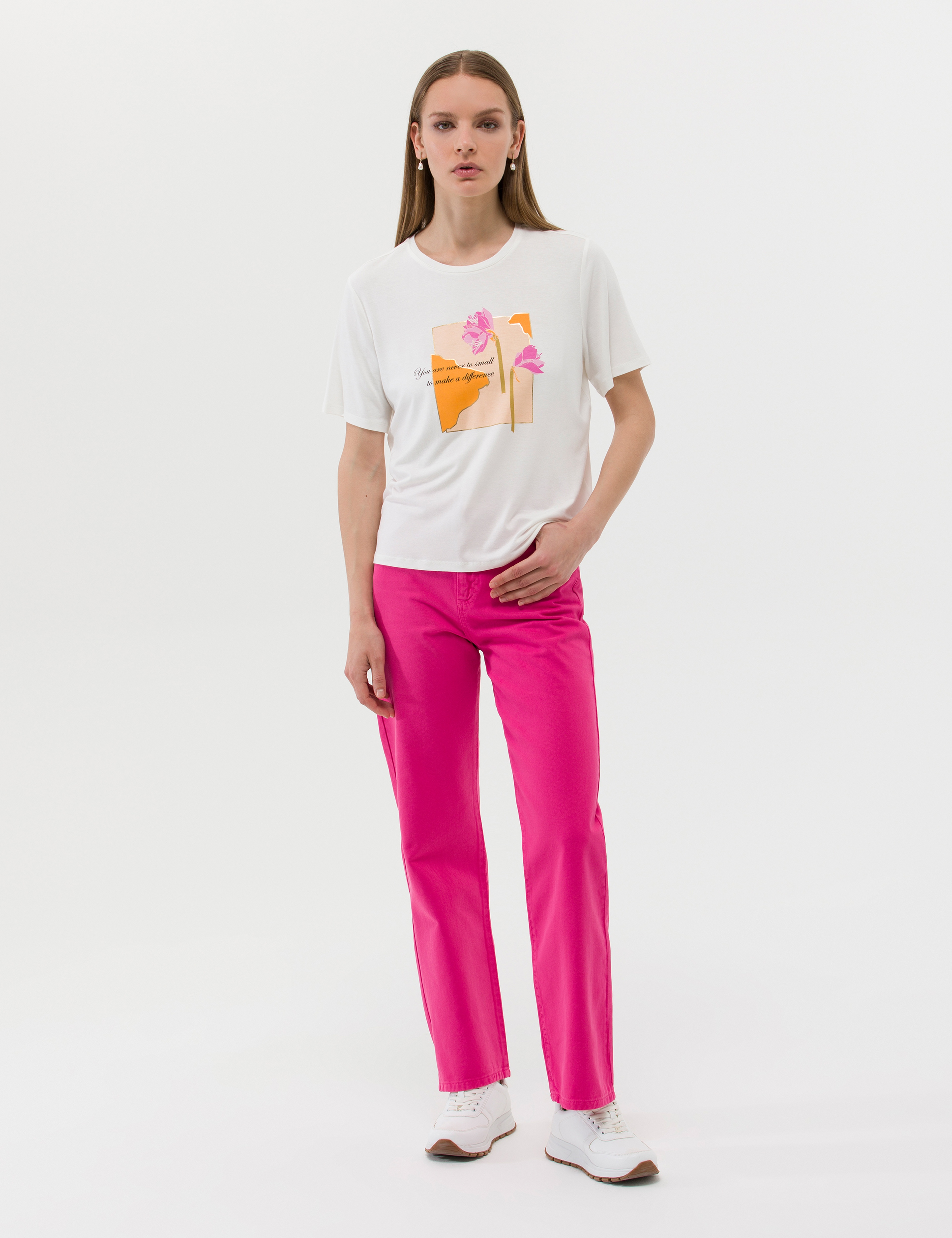 Fuşya High Waist Flare Fit Jean Pantolon