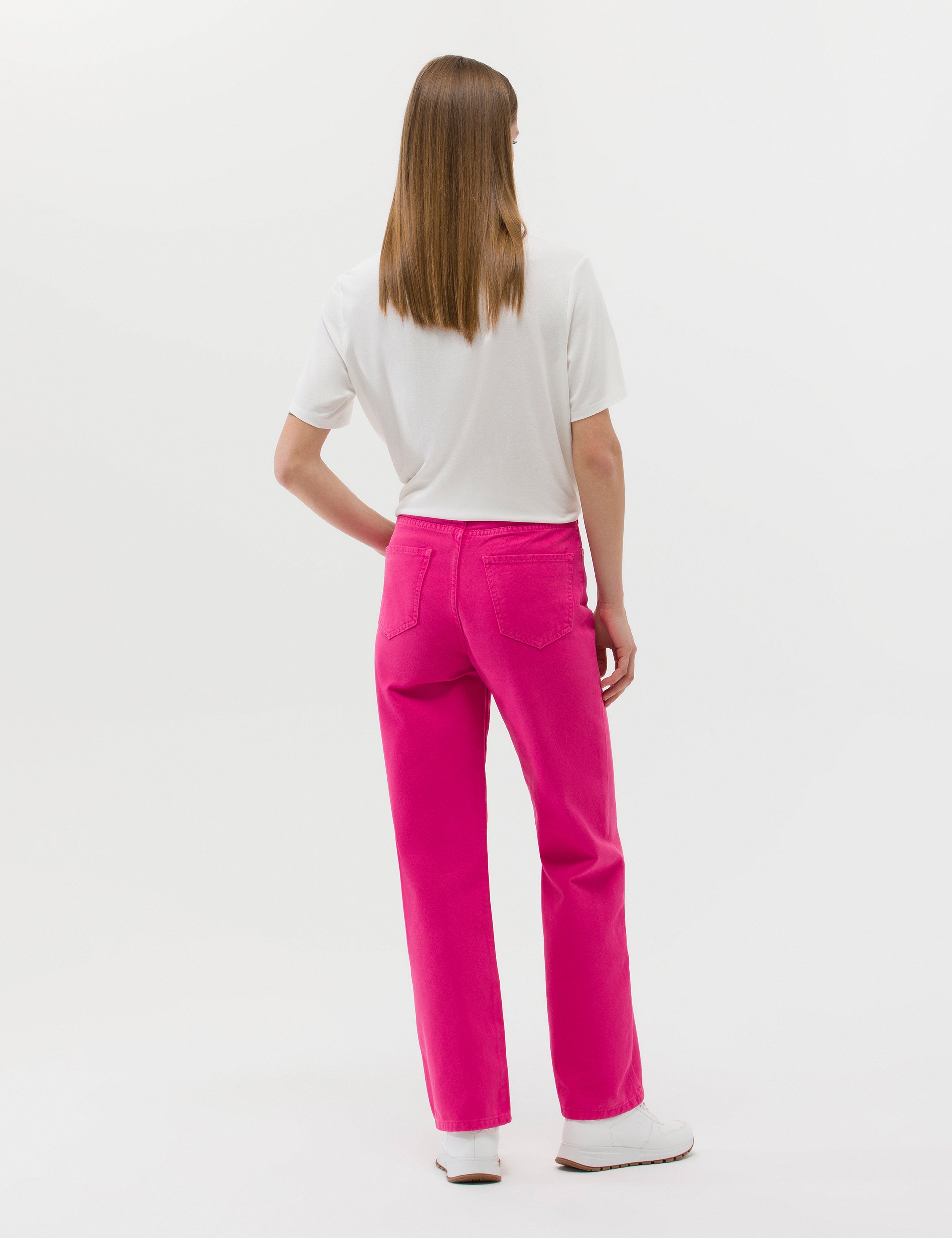Fuşya High Waist Flare Fit Jean Pantolon - Image 4
