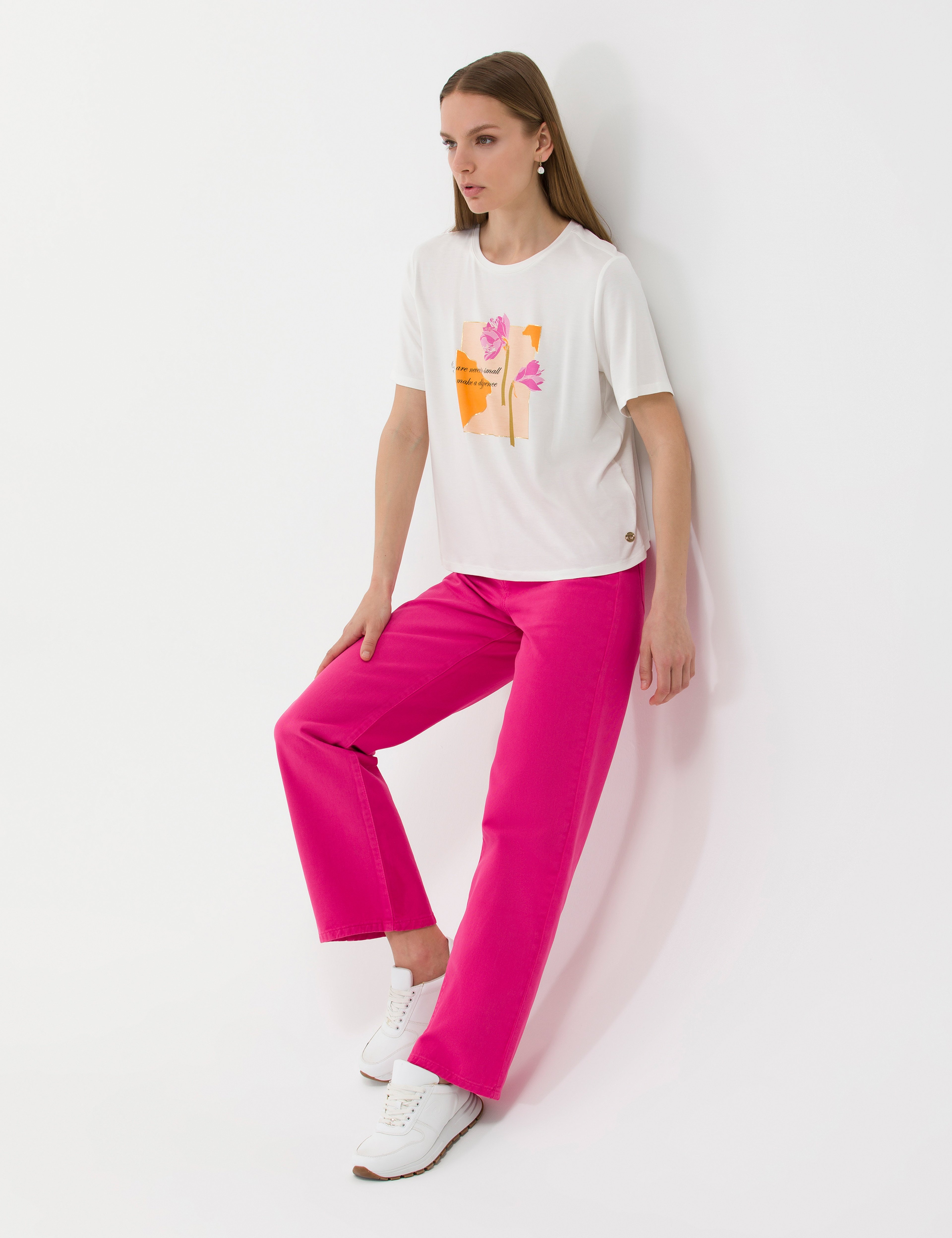 Fuşya High Waist Flare Fit Jean Pantolon - Image 1