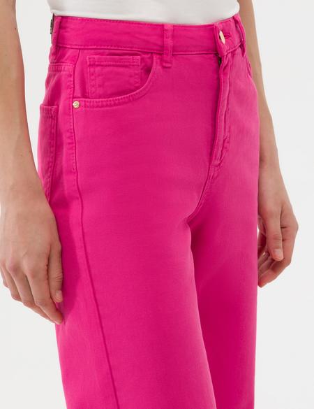 Fuşya High Waist Flare Fit Jean Pantolon - 50273094022