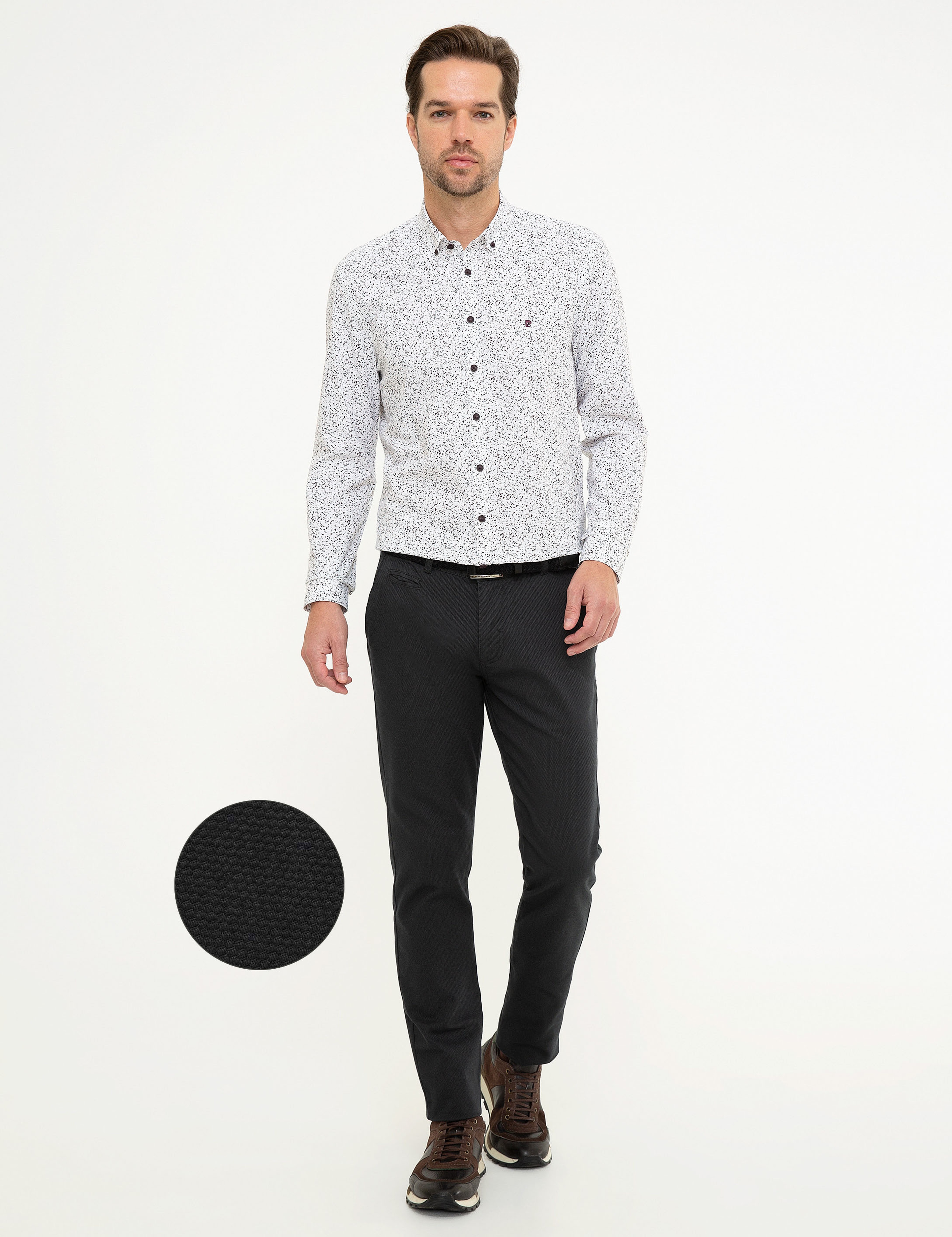 Antrasit Gri Slim Fit Chino Pantolon - Image 1