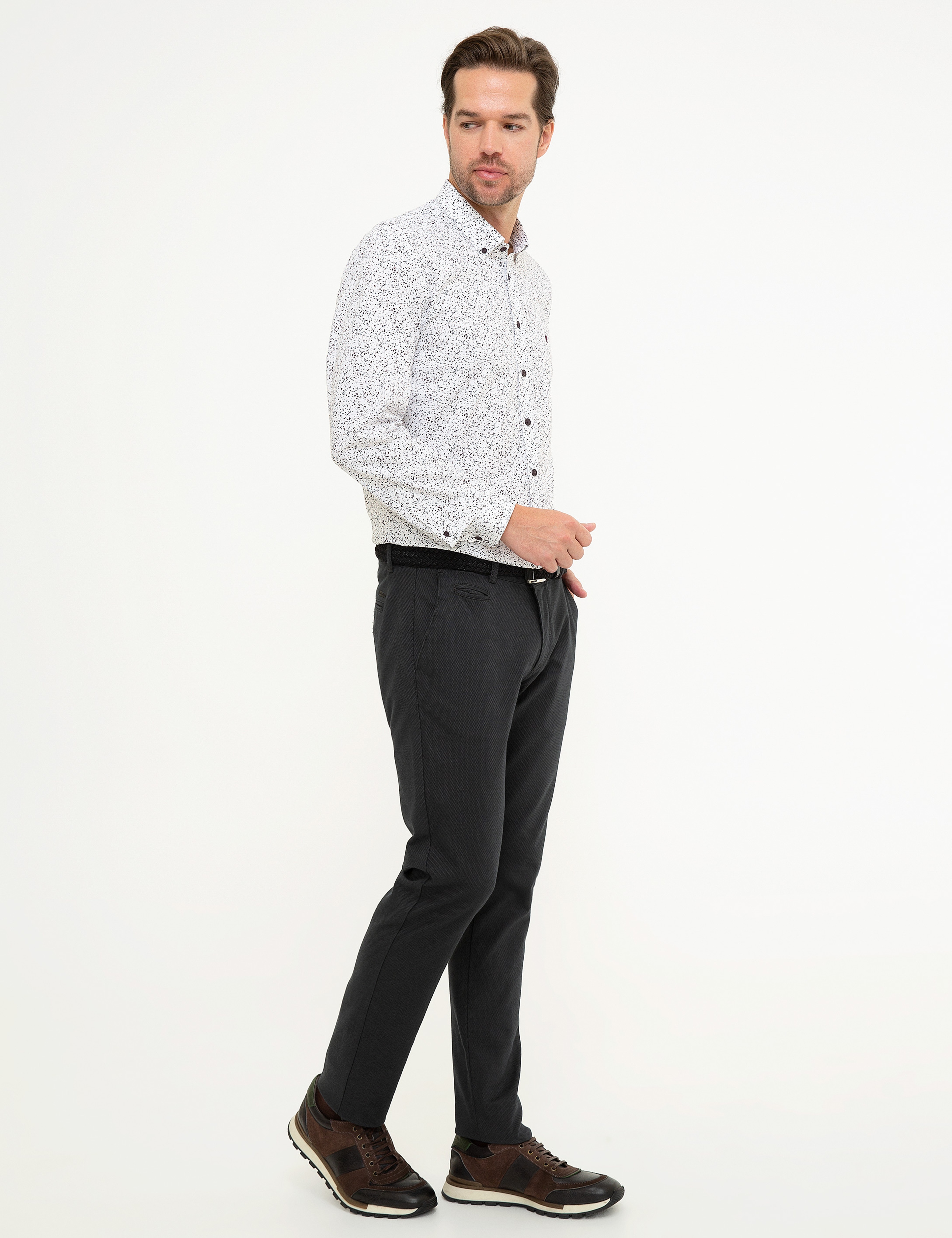Antrasit Gri Slim Fit Chino Pantolon