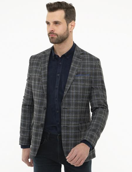 Ekose Füme Slim Fit Ceket - 50225982041