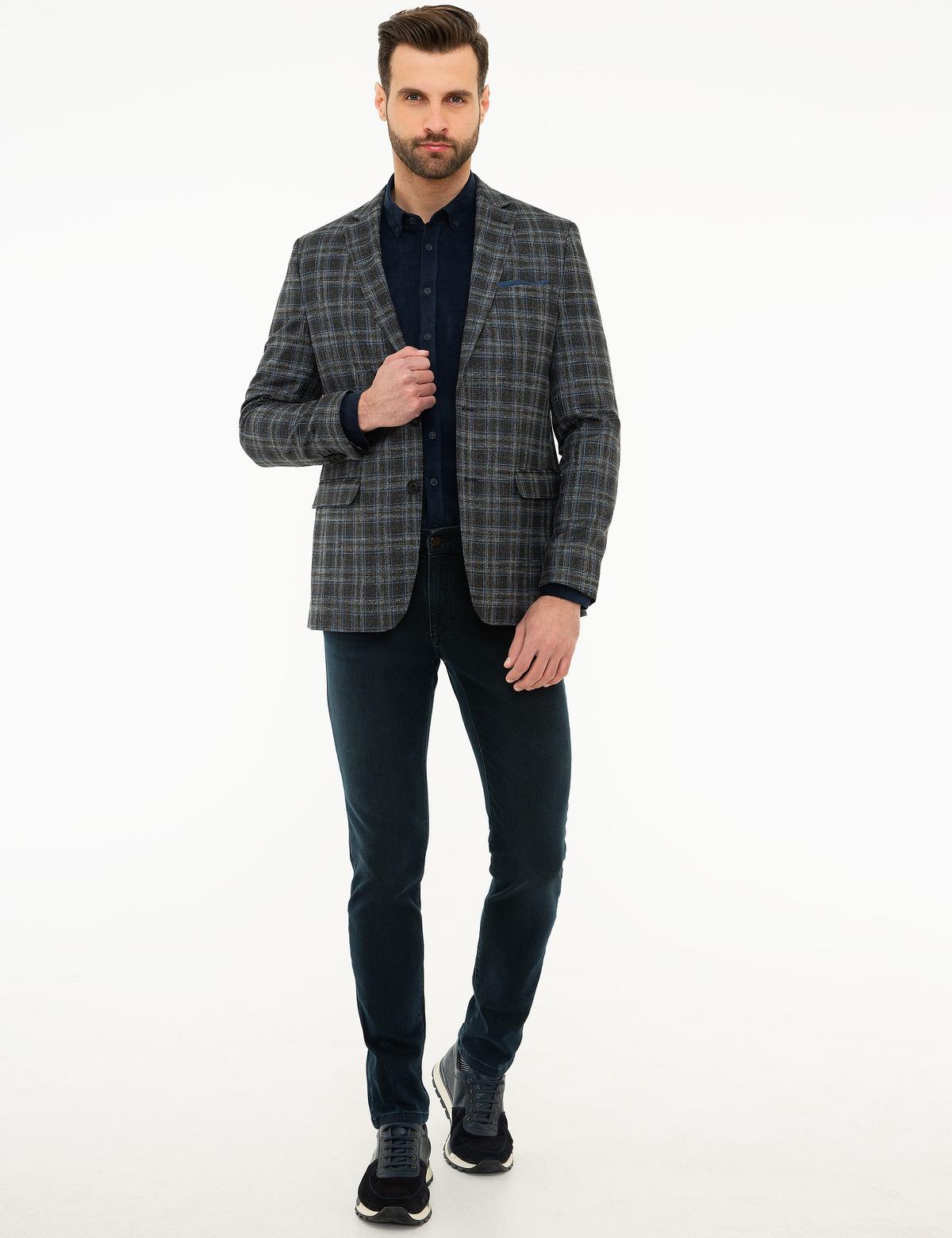 Ekose Füme Slim Fit Ceket - 50225982041