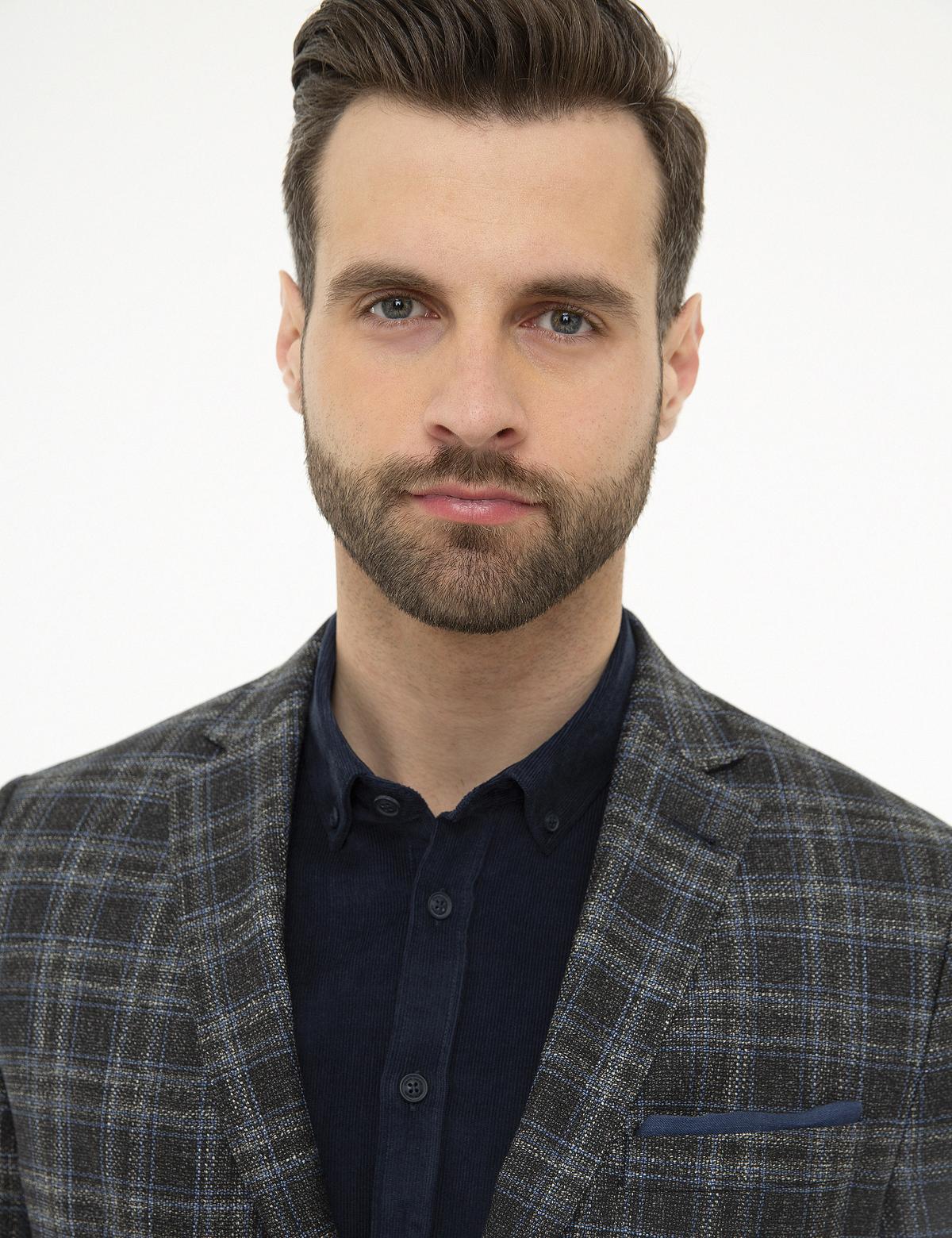 Ekose Füme Slim Fit Ceket - 50225982041