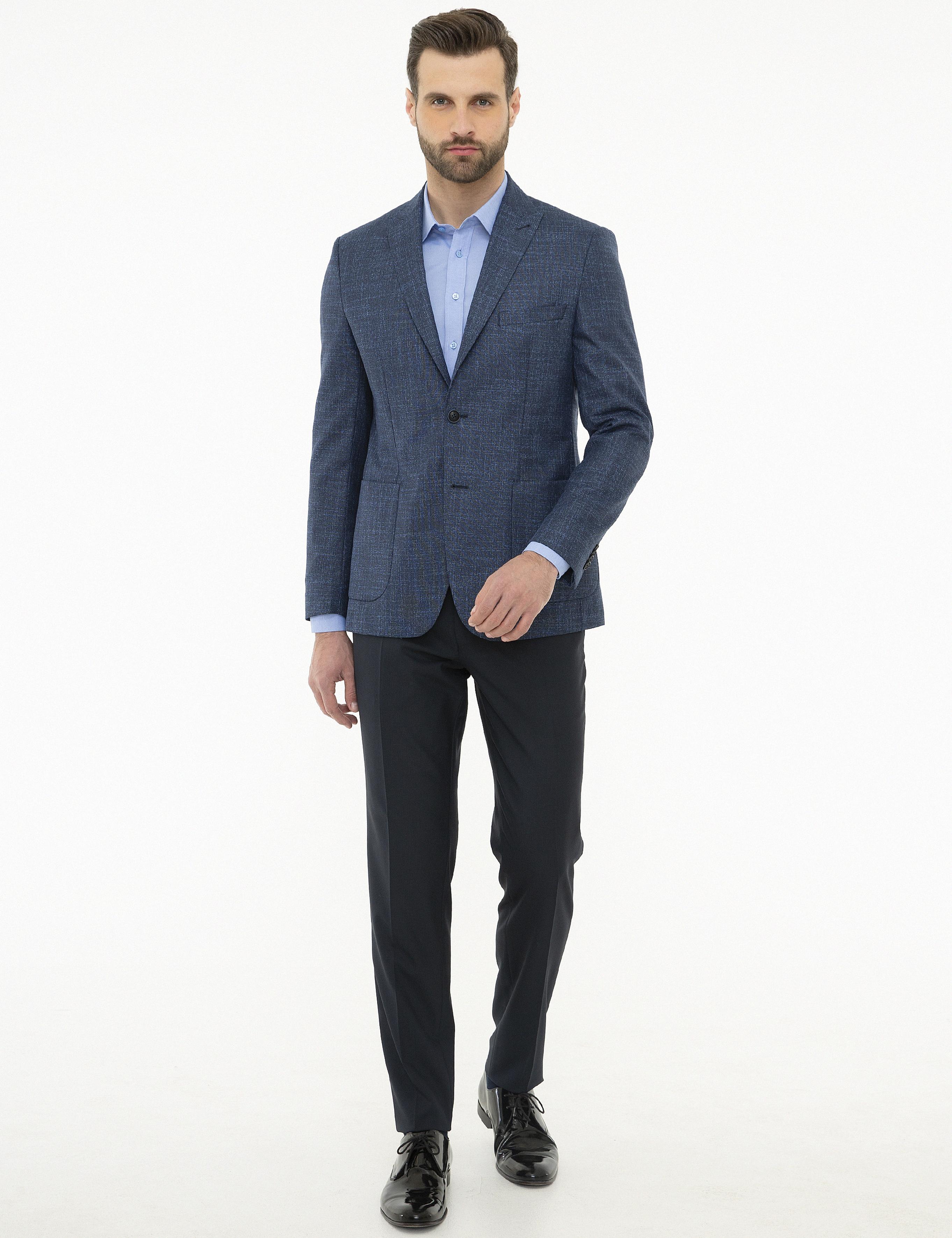 Açık Lacivert Slim Fit Ceket