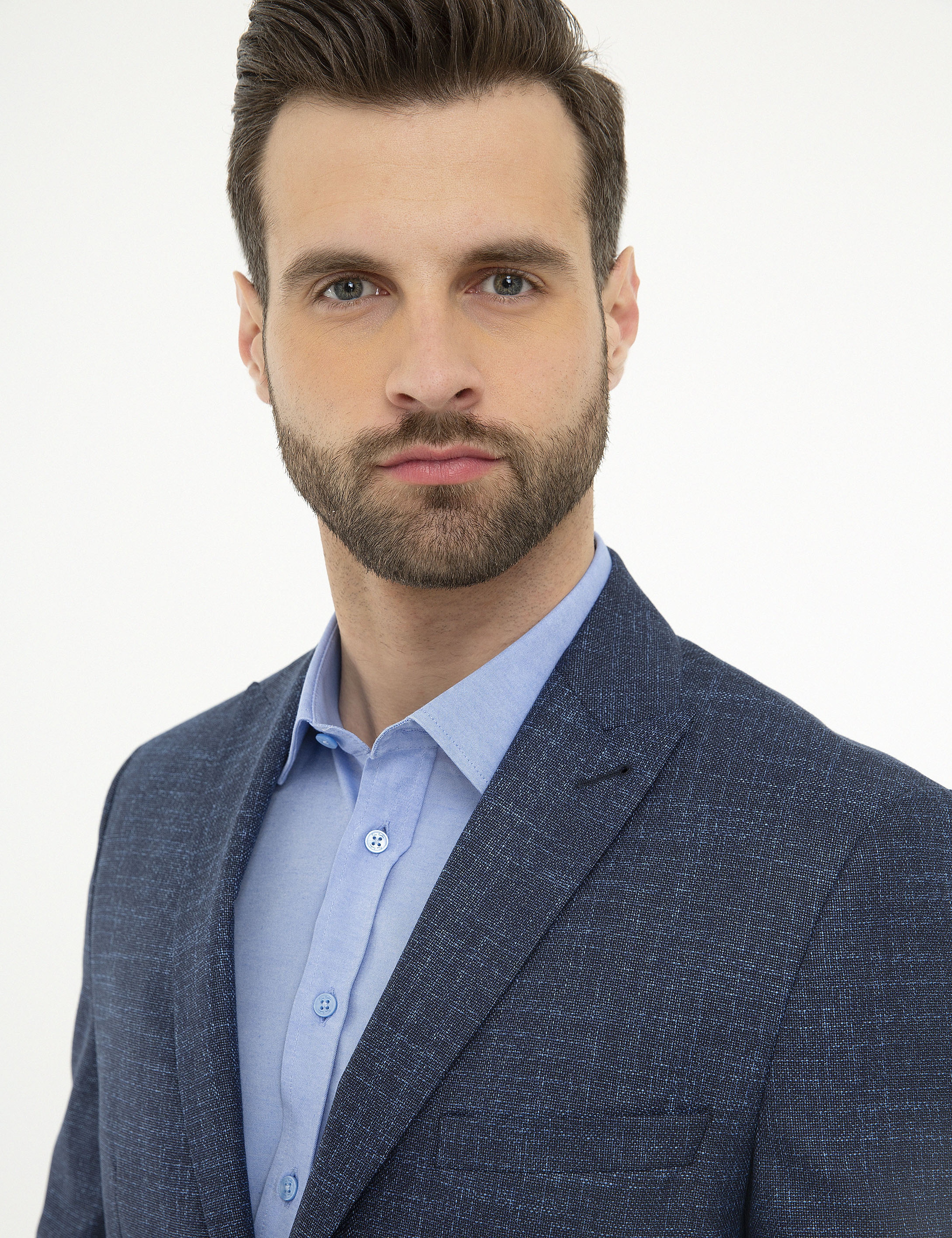 Açık Lacivert Slim Fit Ceket - Image 2