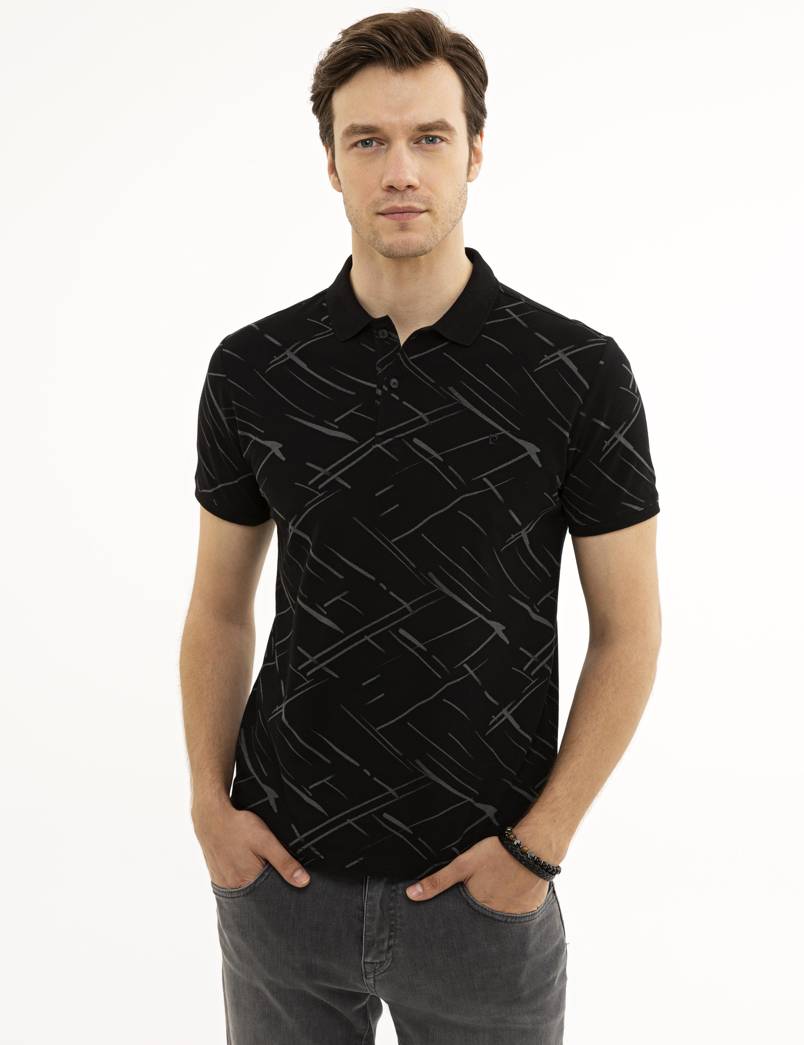 Siyah Slim Fit Polo Yaka T-Shirt