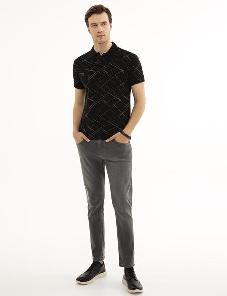 Siyah Slim Fit Polo Yaka T-Shirt - 50226908020
