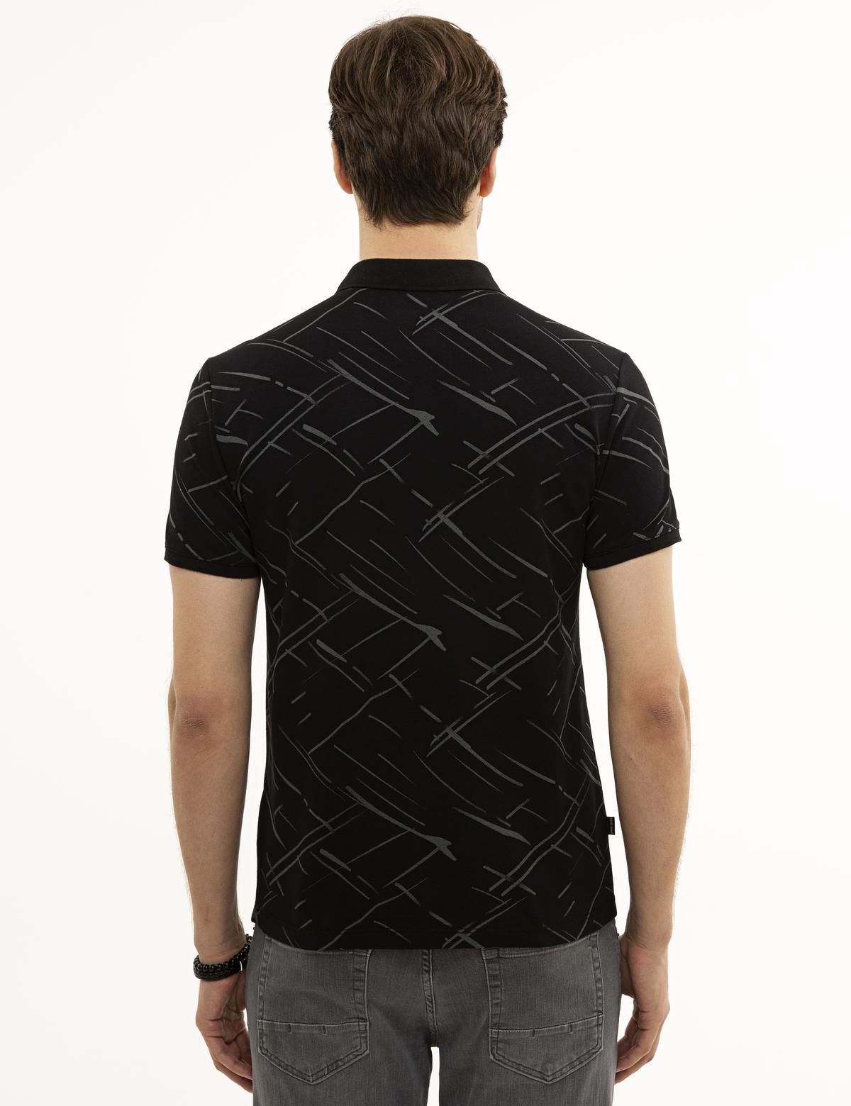 Siyah Slim Fit Polo Yaka T-Shirt - 50226908020