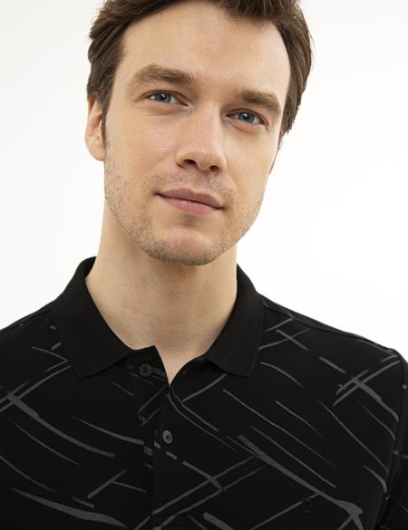 Siyah Slim Fit Polo Yaka T-Shirt - 50226908020