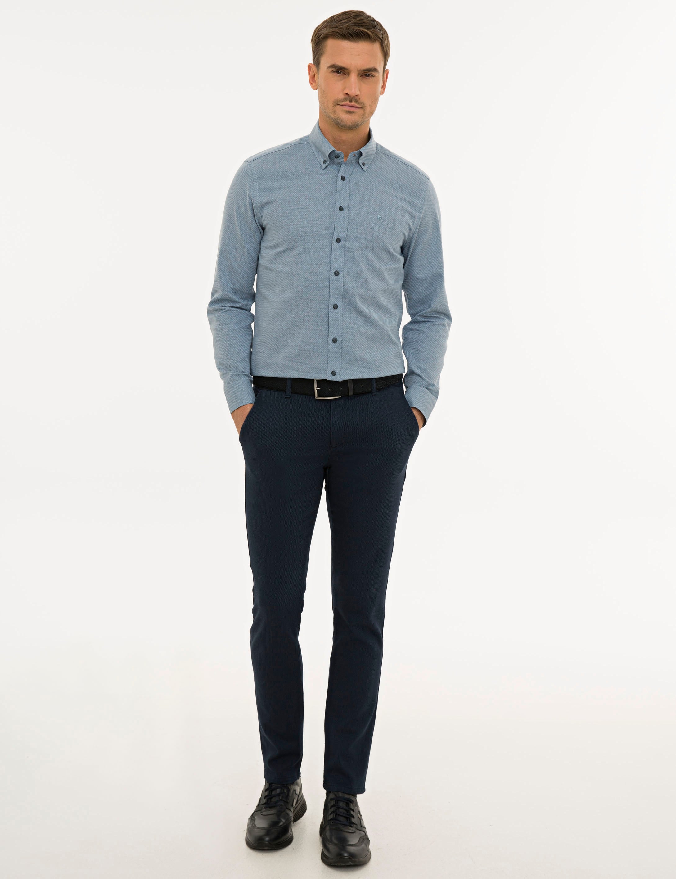 Lacivert Slim Fit Chino Pantolon