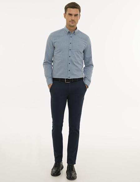 Lacivert Slim Fit Chino Pantolon - 50234031098