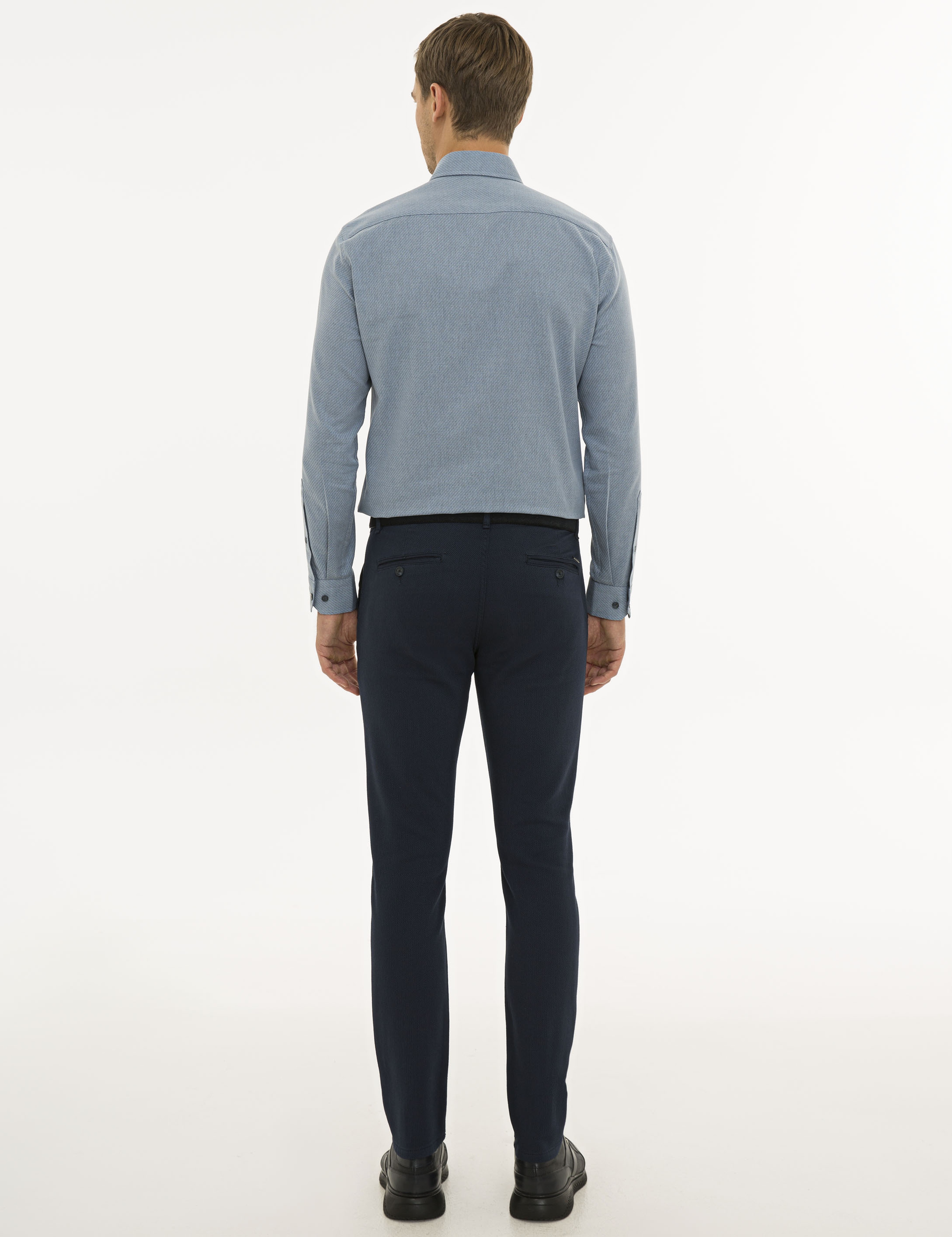 Lacivert Slim Fit Chino Pantolon - Image 3