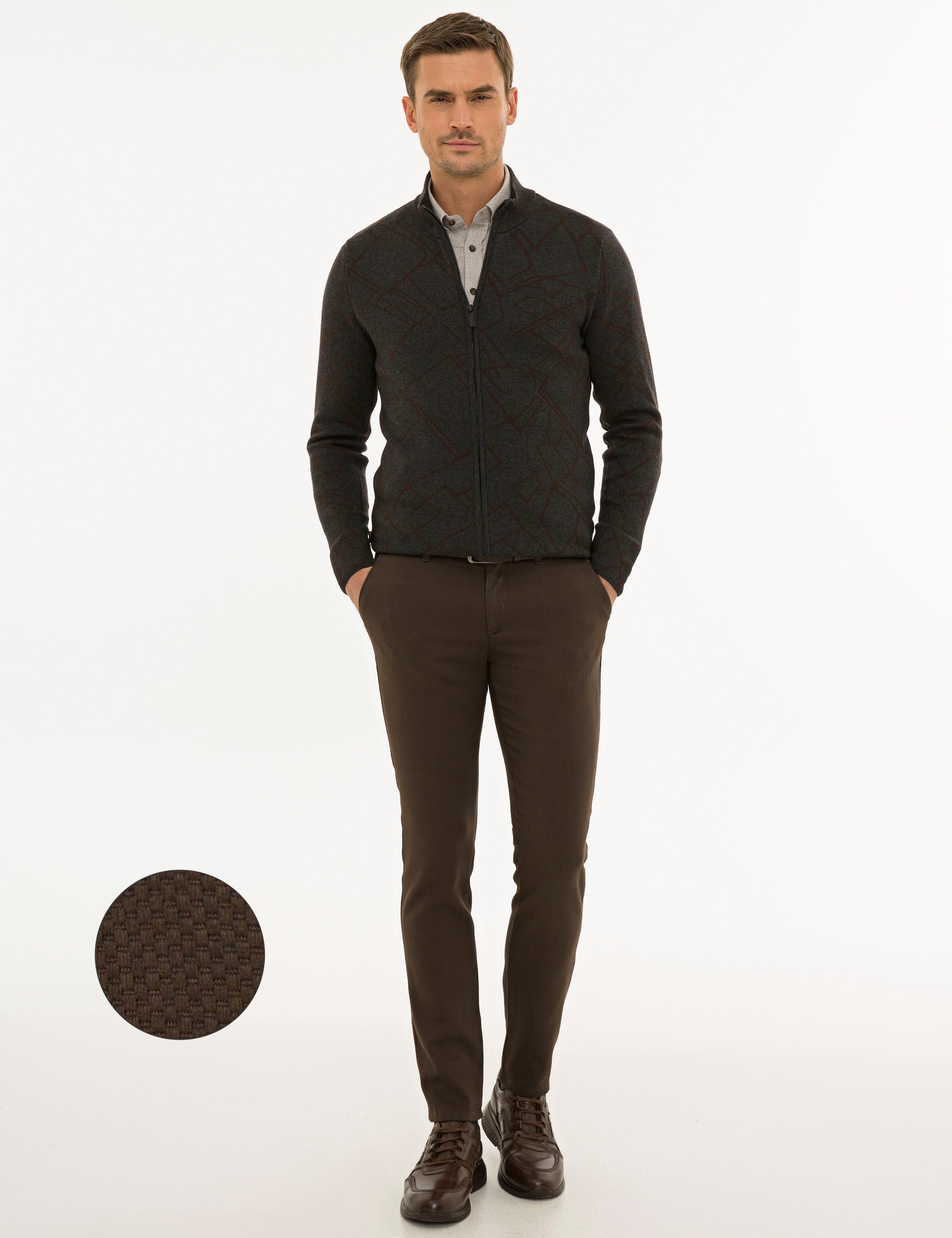 Kahverengi Slim Fit Chino Pantolon