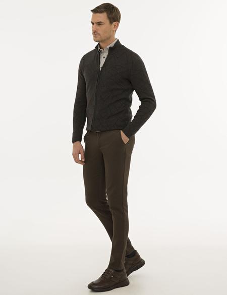 Kahverengi Slim Fit Chino Pantolon - 50234031068