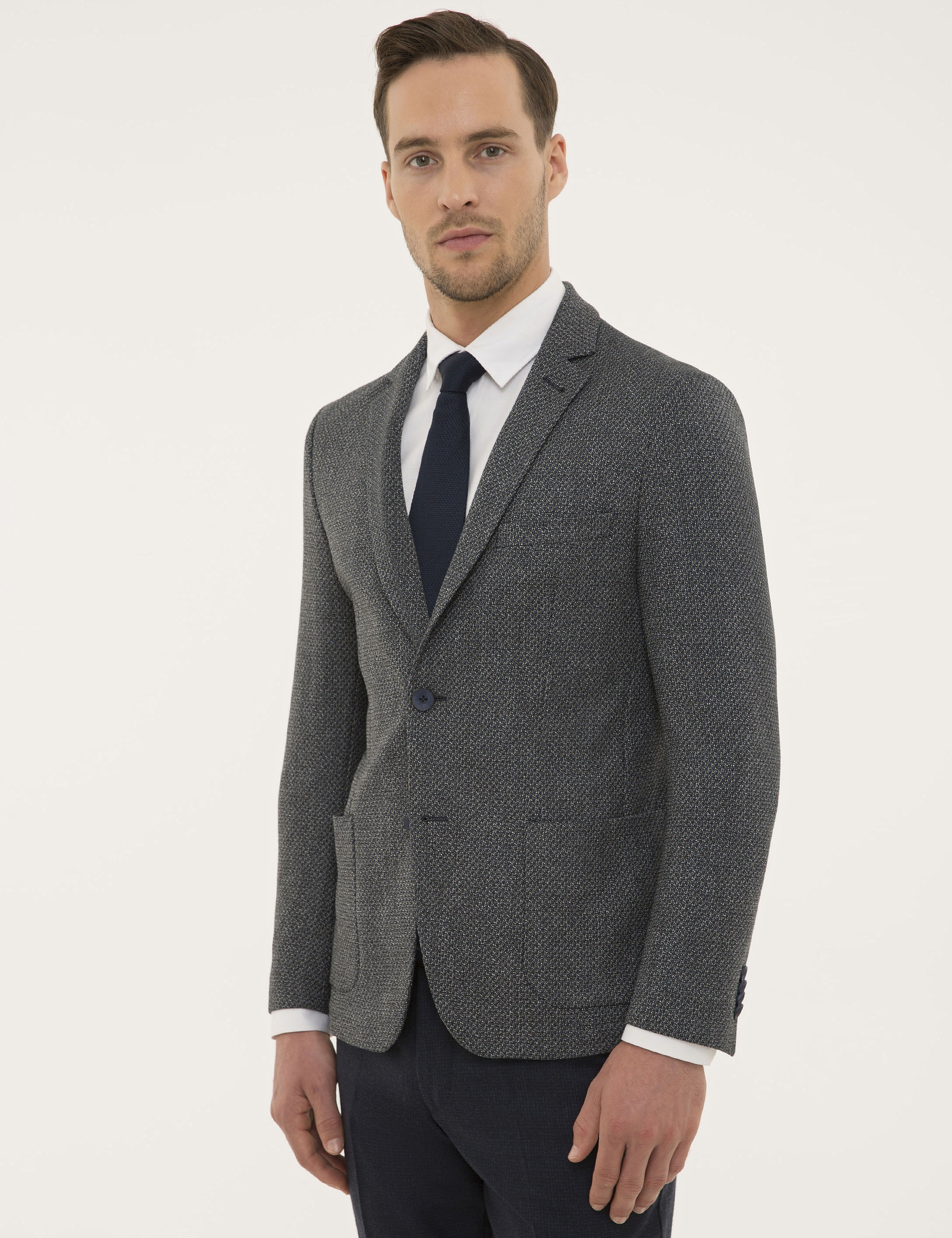 Gri Ekstra Slim Fit Ceket - Image 3