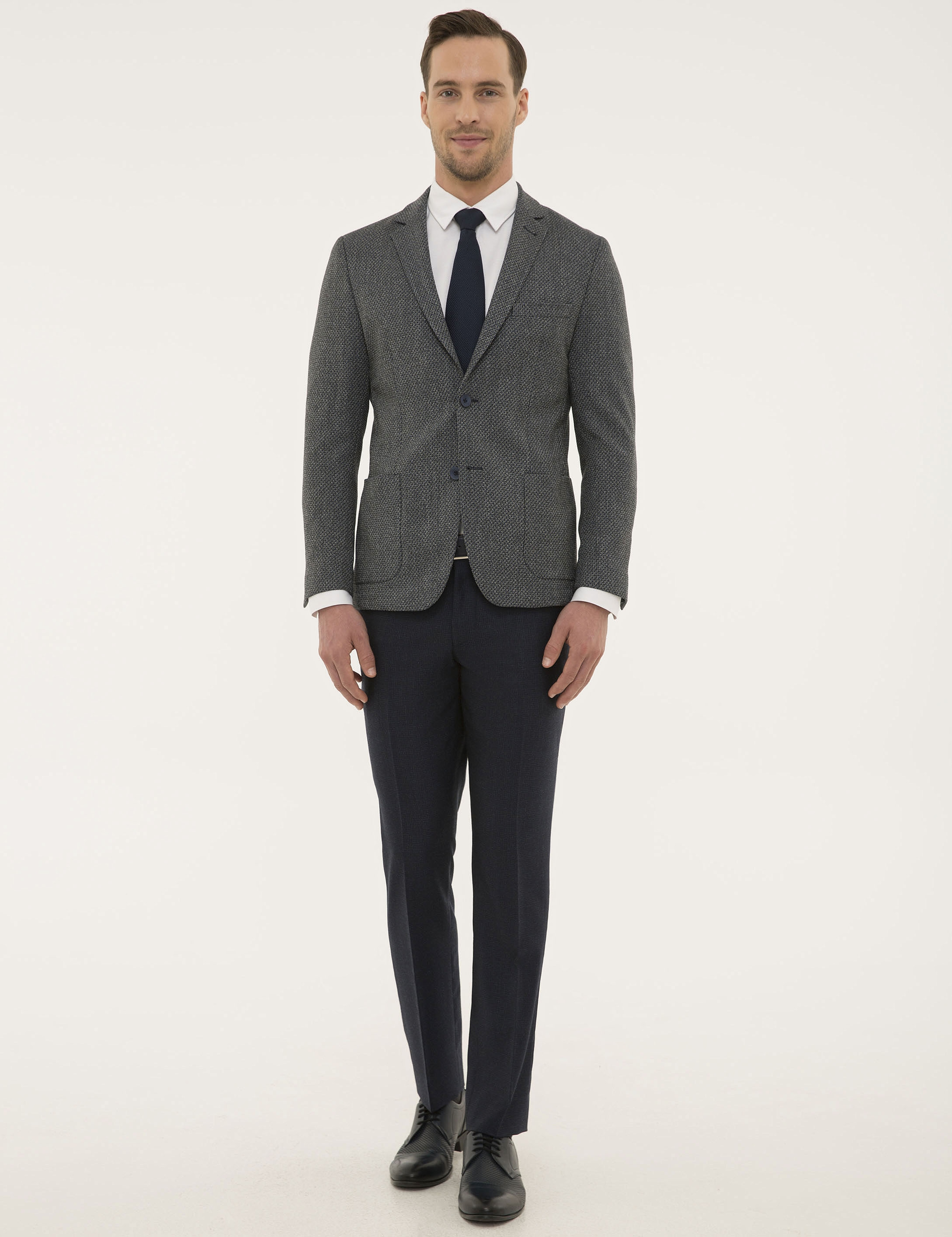 Gri Ekstra Slim Fit Ceket - Image 5