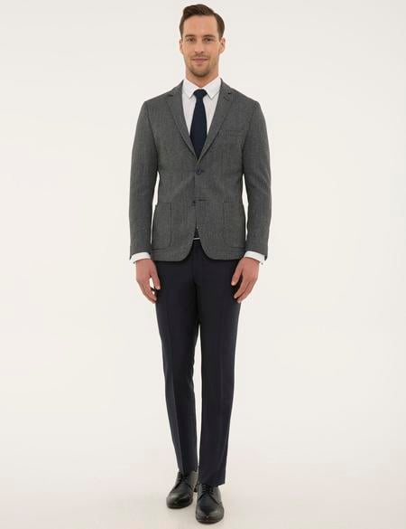 Gri Ekstra Slim Fit Ceket - 50225998044