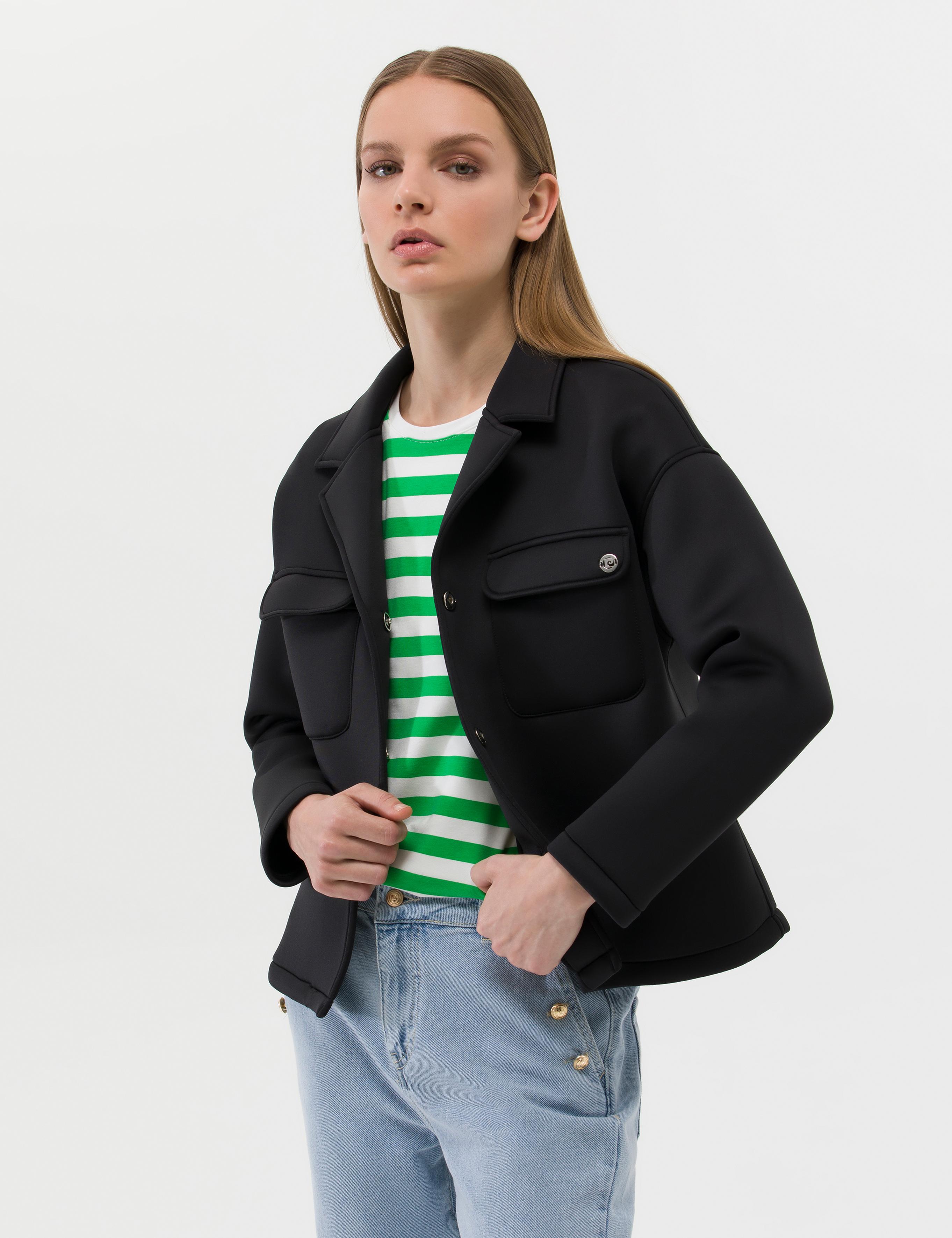 Siyah Regular Fit Örme Ceket