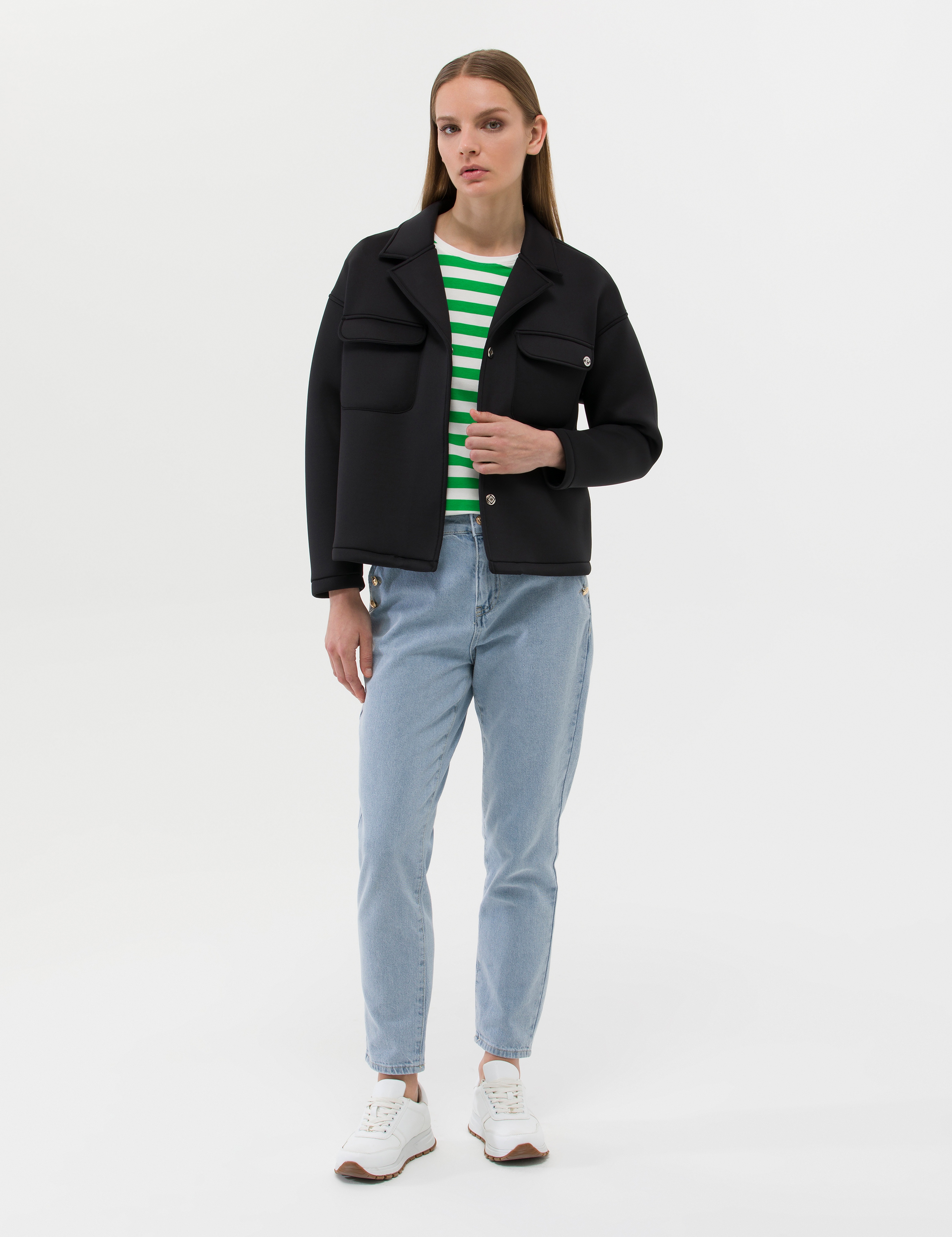Siyah Regular Fit Örme Ceket - Image 4