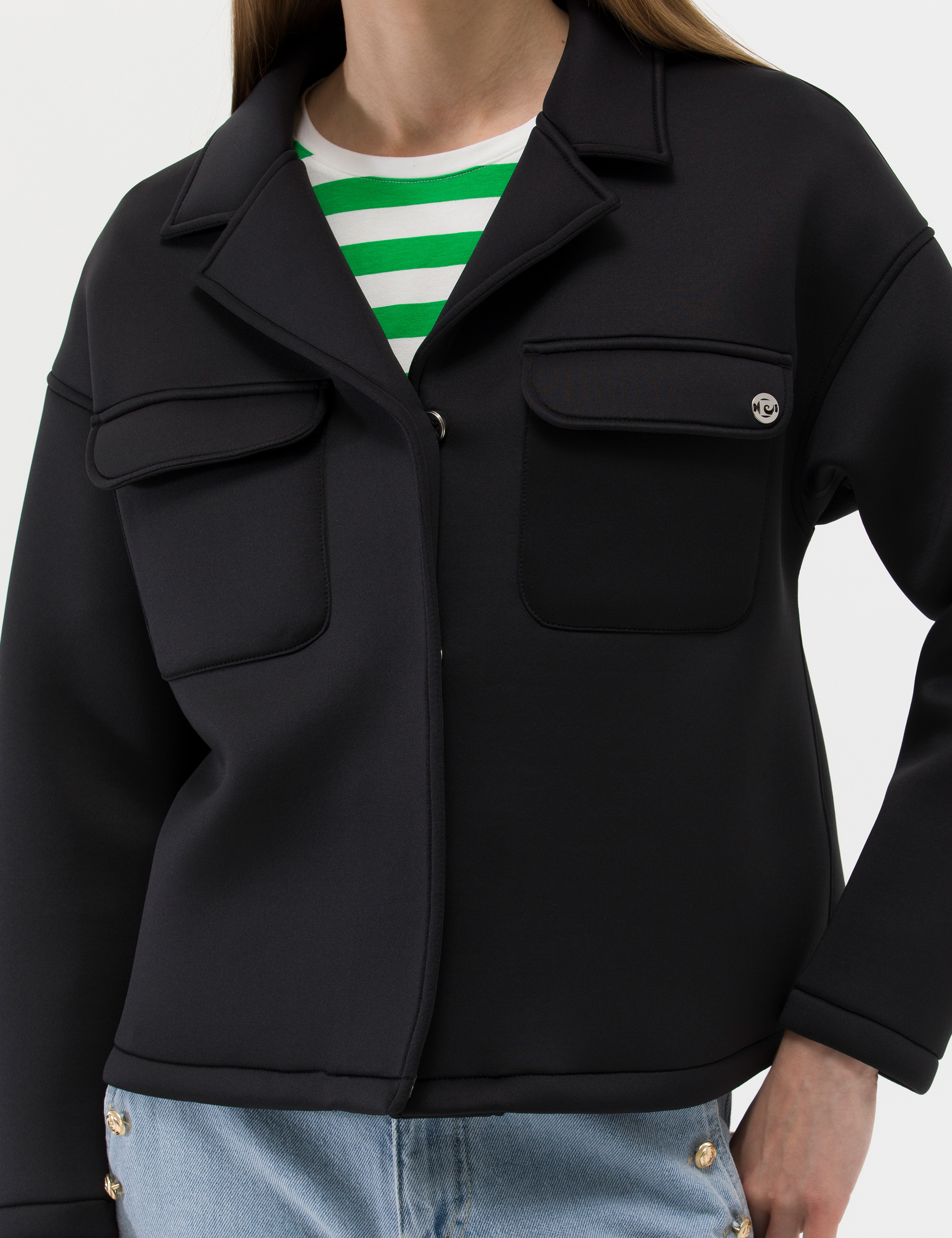 Siyah Regular Fit Örme Ceket