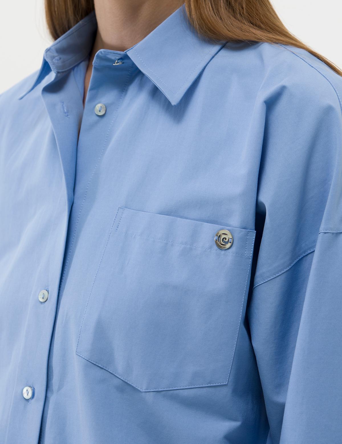 Açık Mavi Oversize Uzun Kollu Gömlek - 50262540048