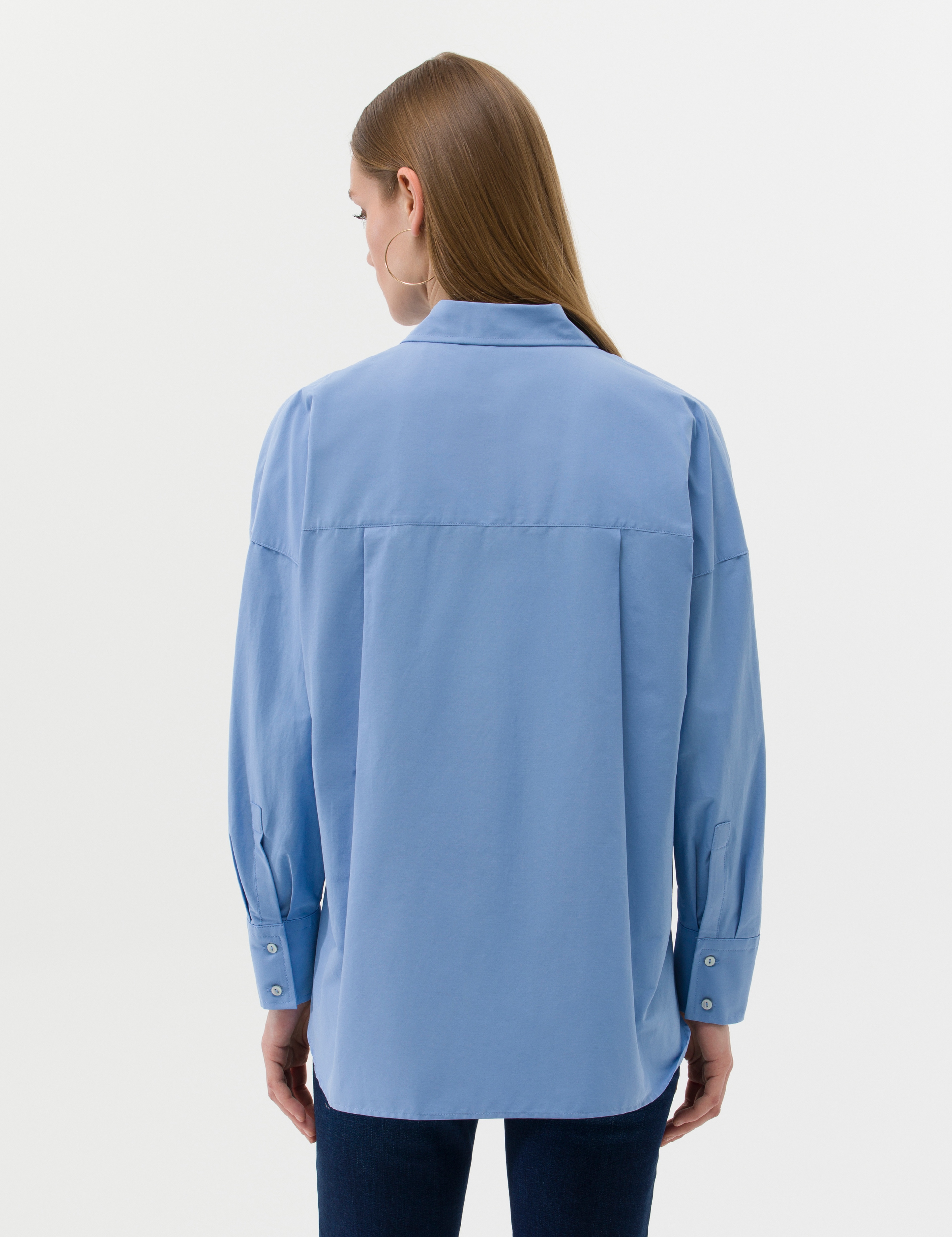 Açık Mavi Oversize Uzun Kollu Gömlek - Image 5