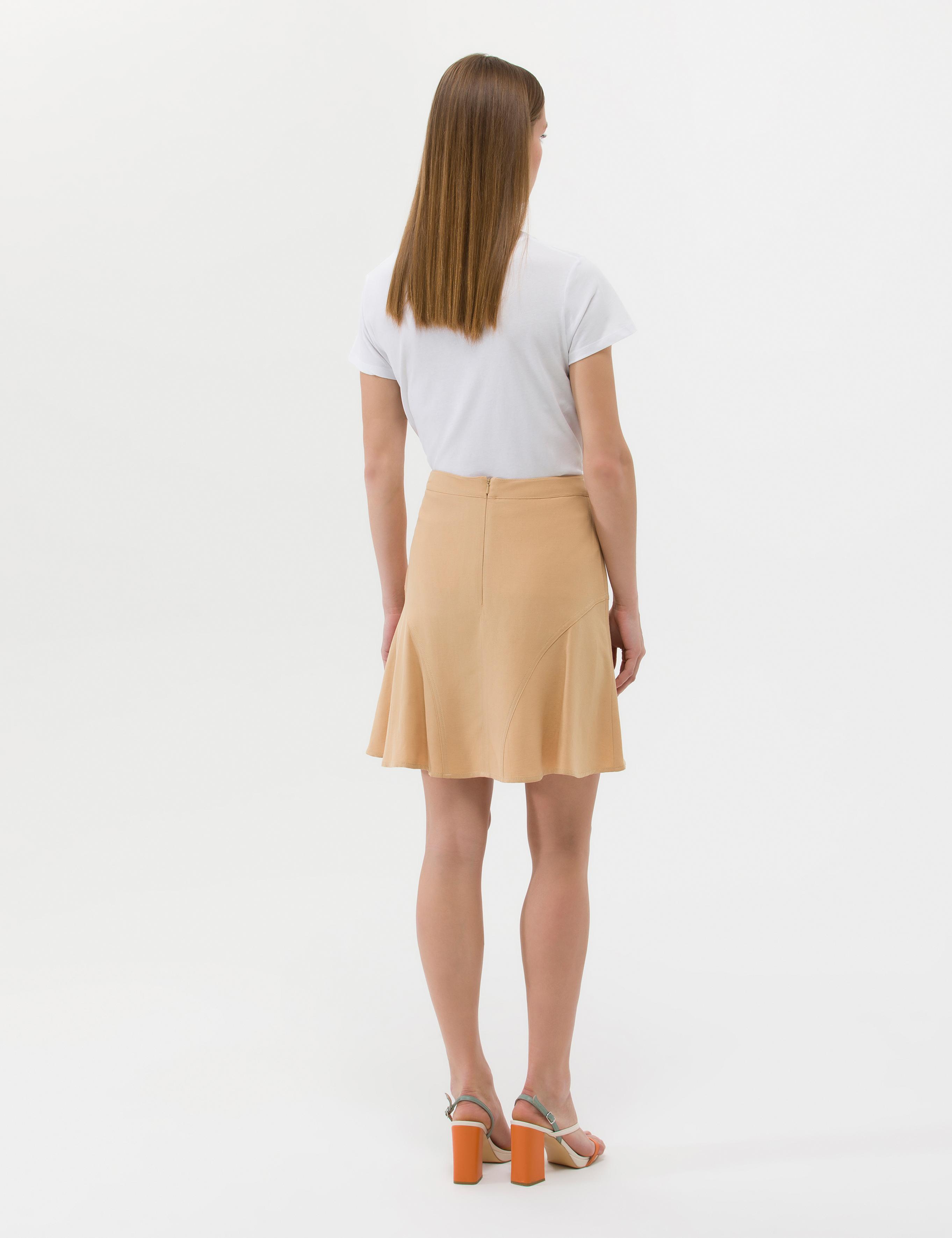 Bej A Kesim Dokuma Etek