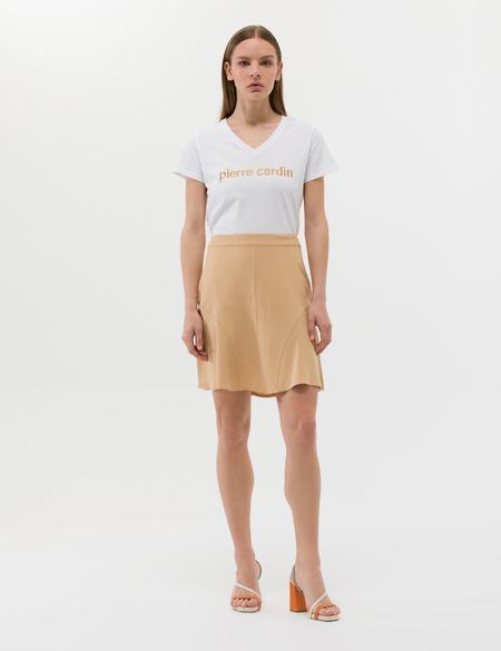 Bej A Kesim Dokuma Etek - 50262592016