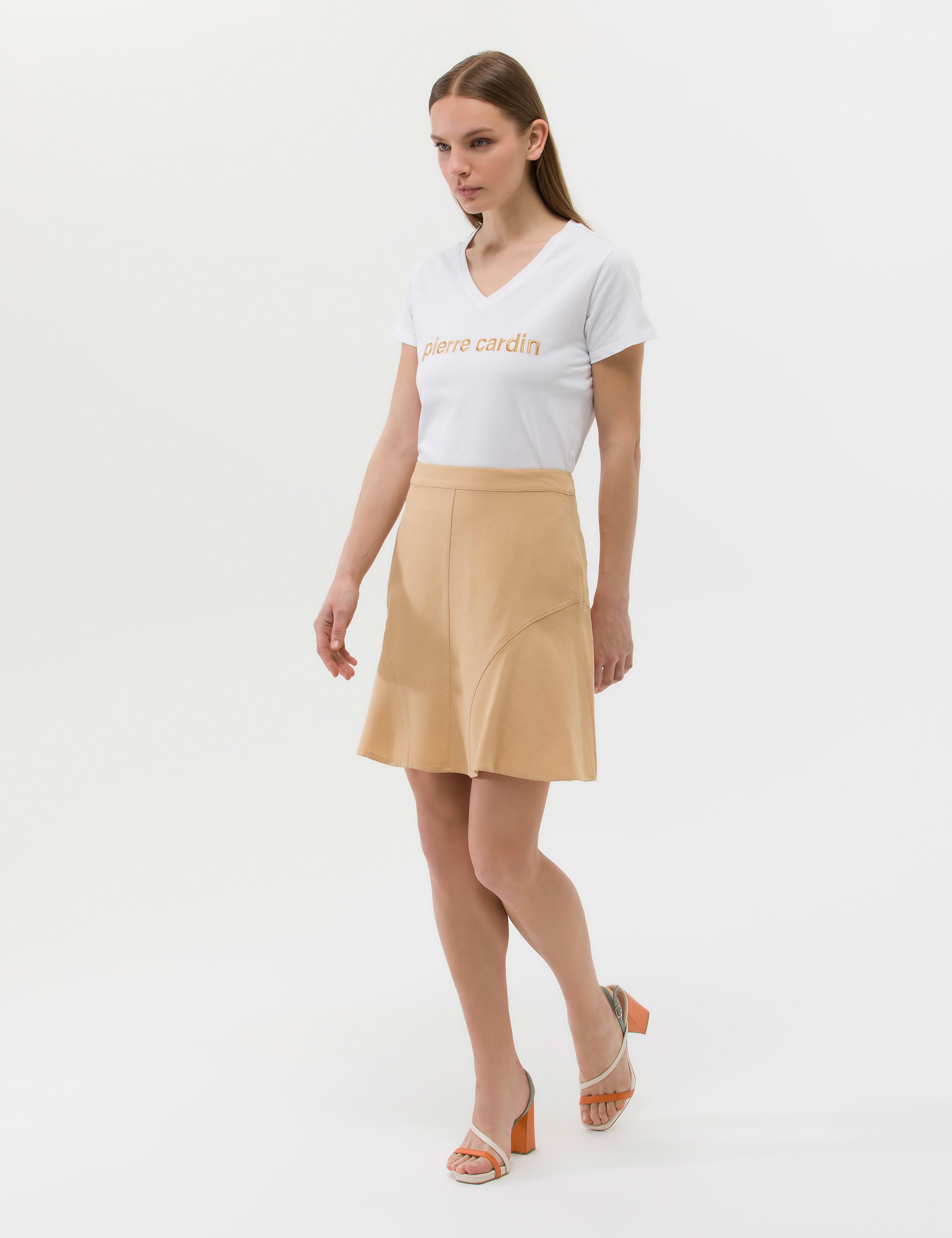 Bej A Kesim Dokuma Etek