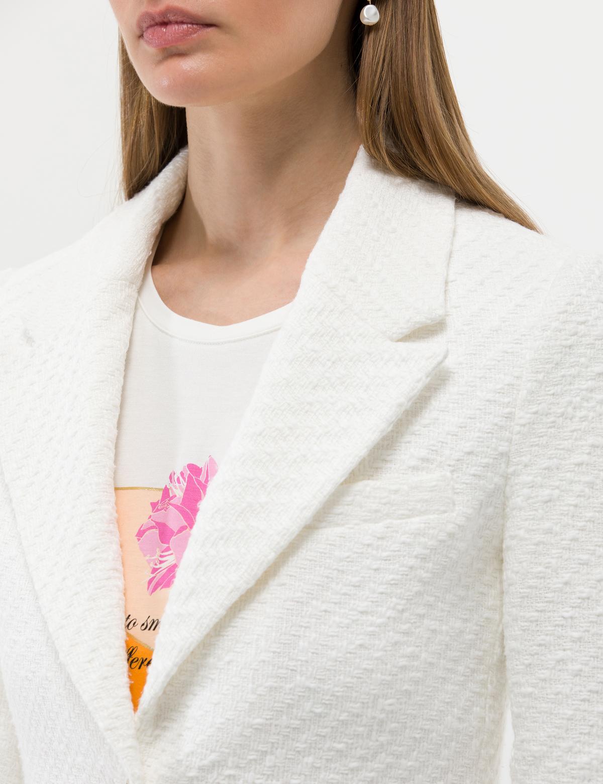 Beyaz Tüvit Blazer Ceket - 50263062022