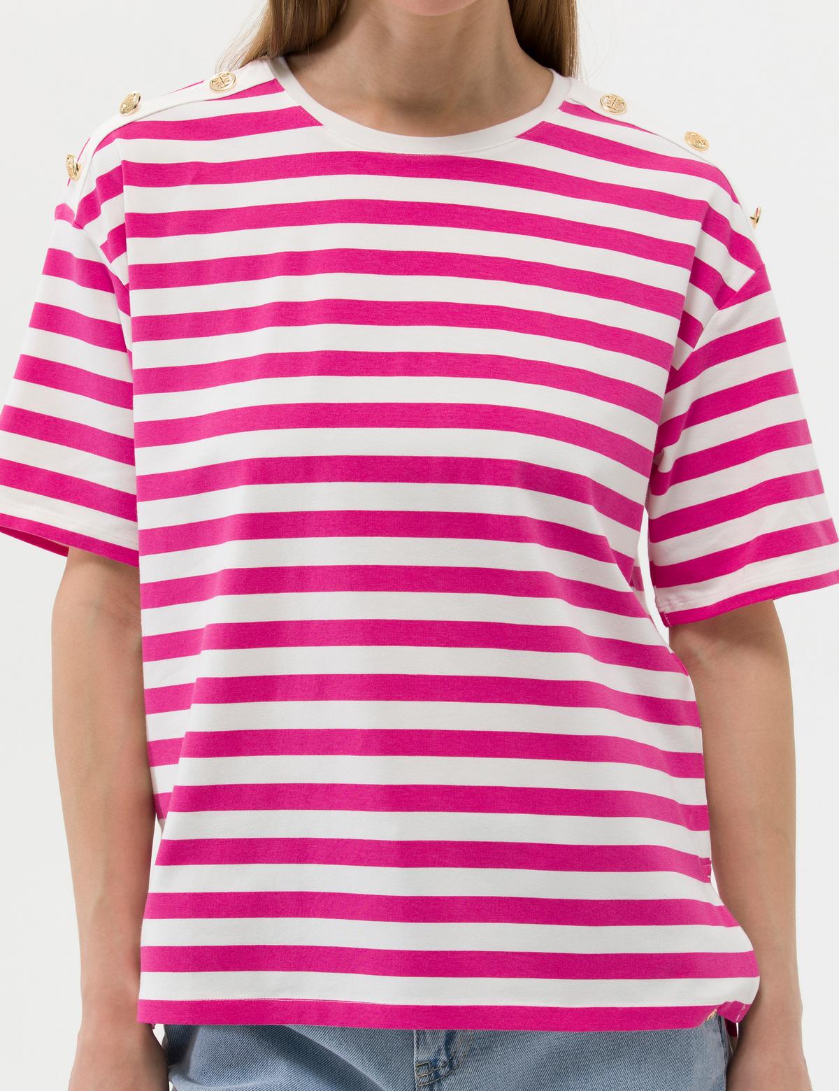 Fuşya Comfort Fit Tişört - 50263372007