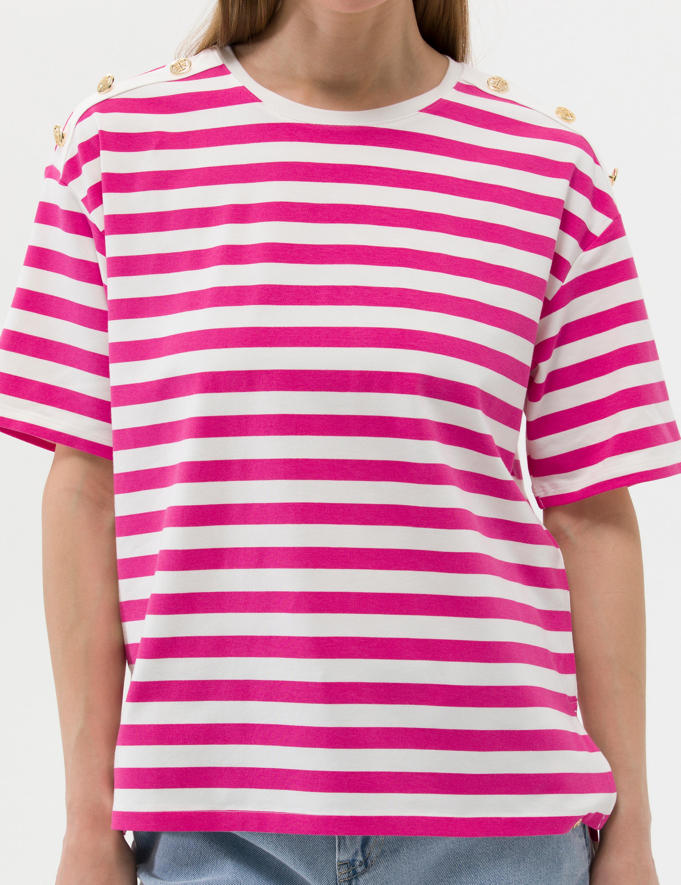 Fuşya Comfort Fit Tişört