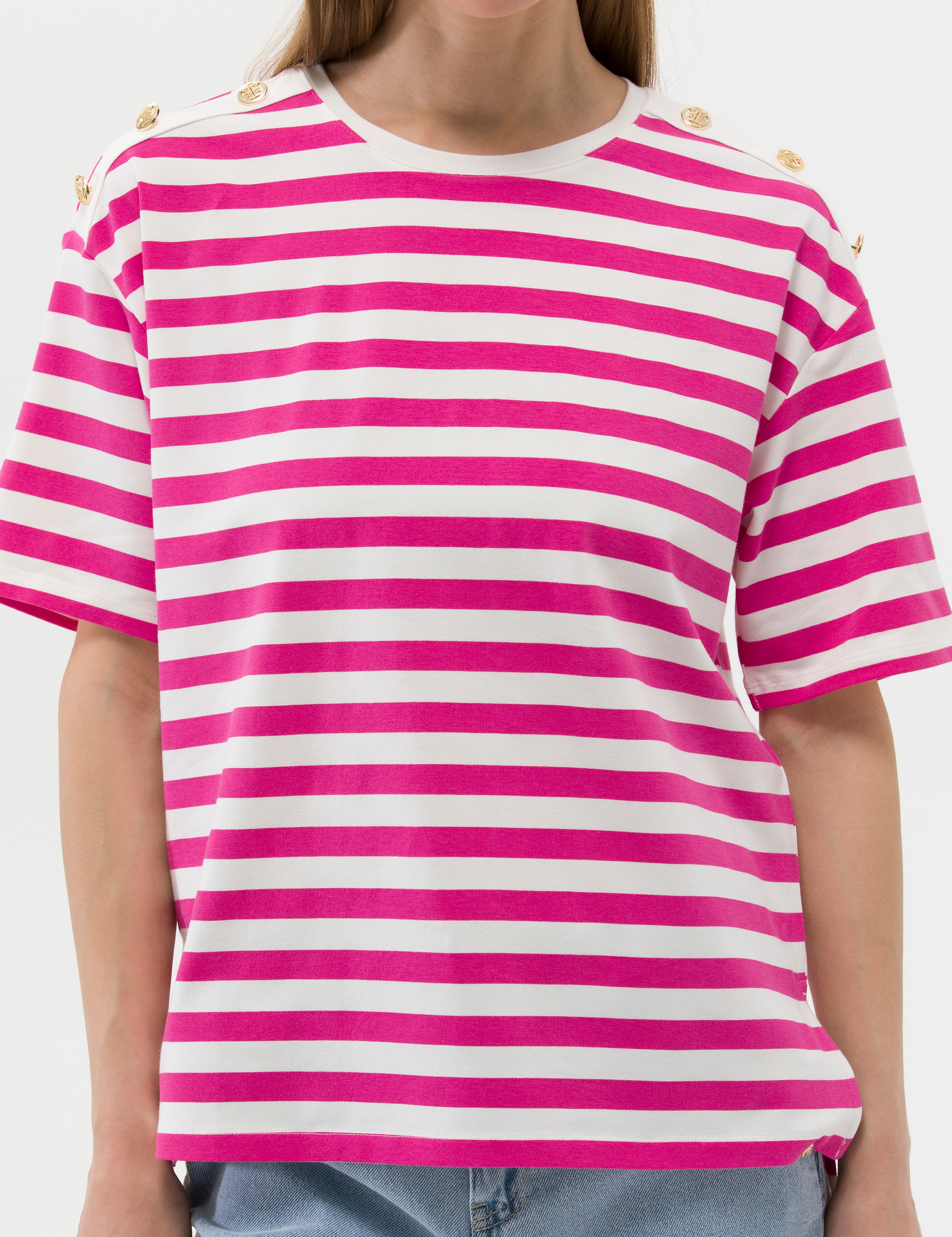 Fuşya Comfort Fit Tişört - Image 6