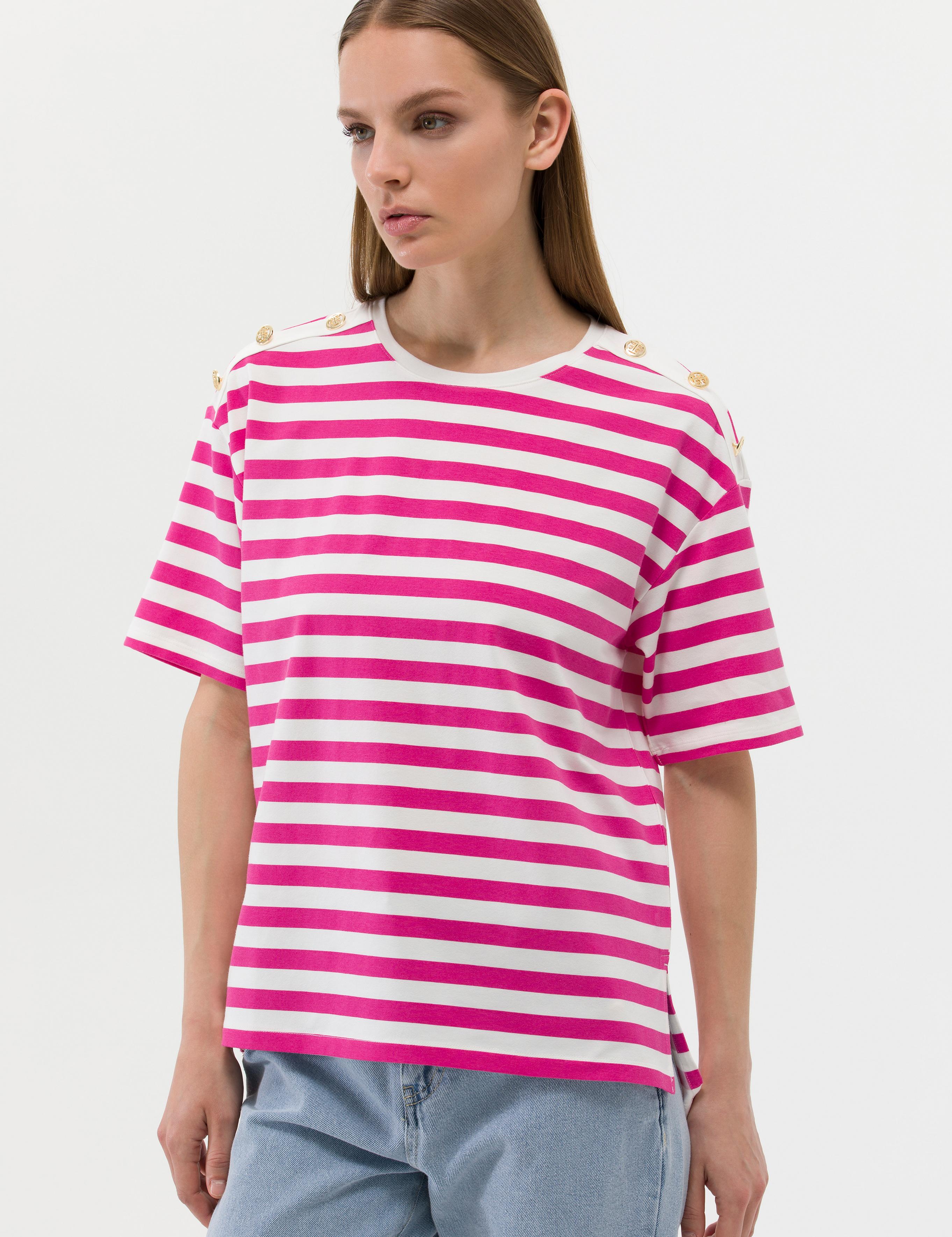 Fuşya Comfort Fit Tişört