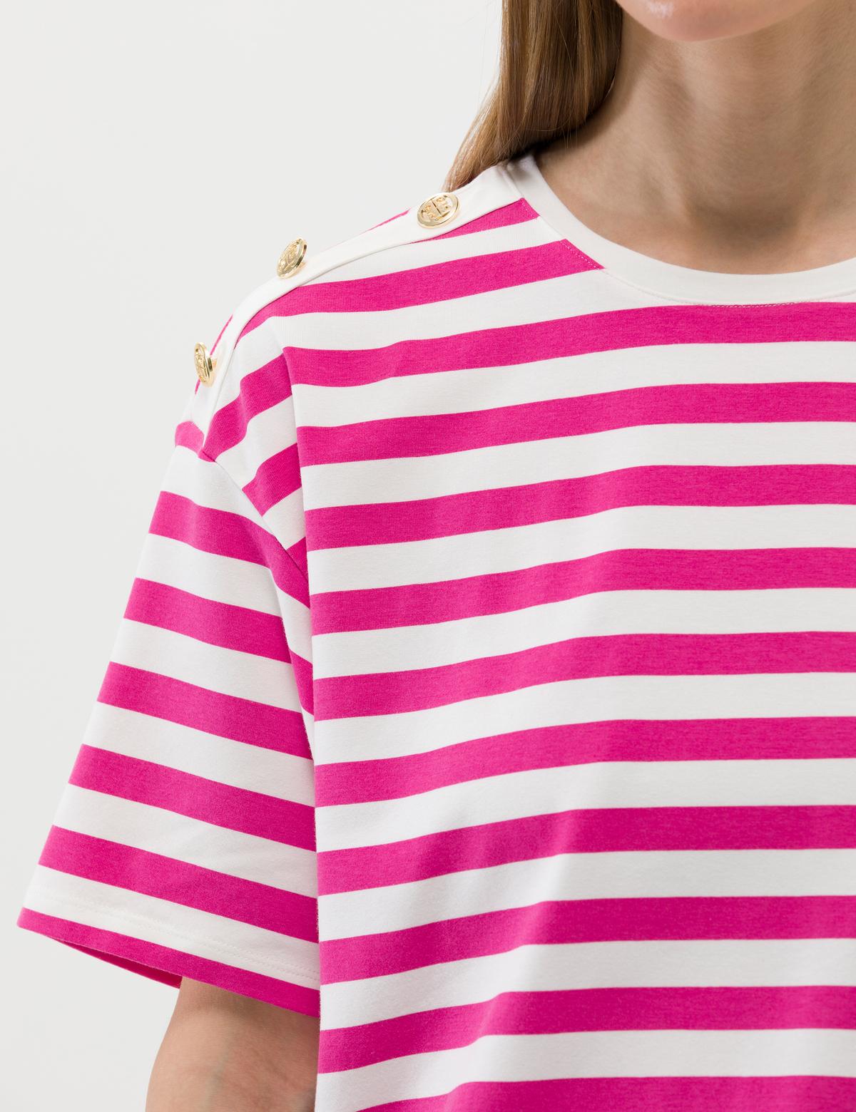 Fuşya Comfort Fit Tişört - 50263372007